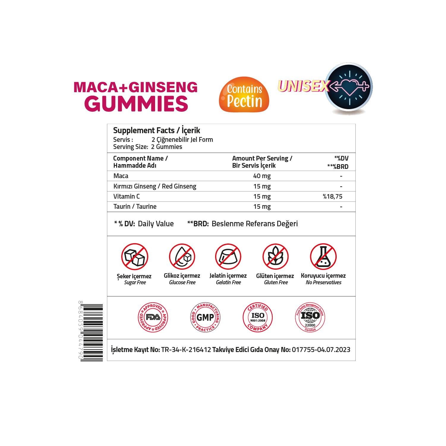 Validus Performance Maca + Ginseng 60 Gummies