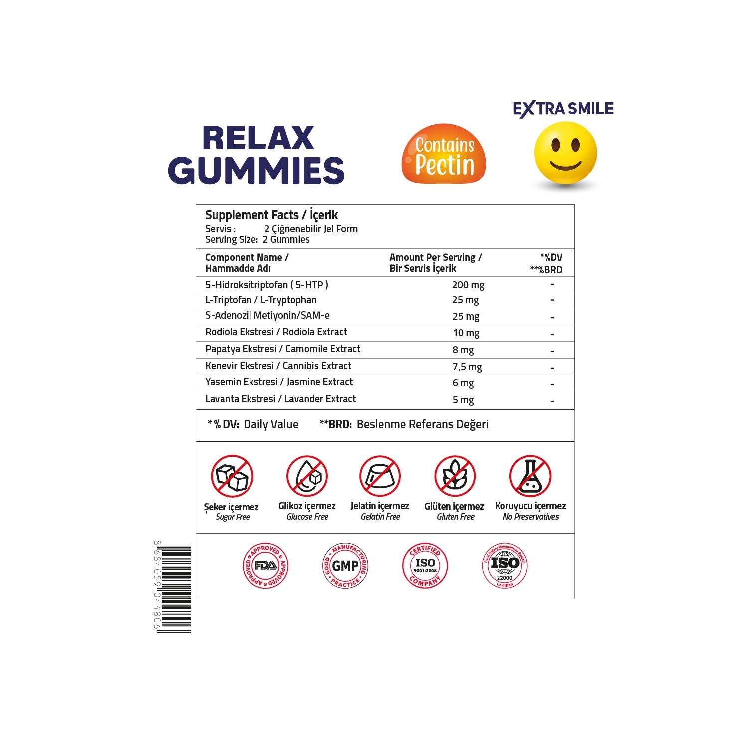 Validus Relax 5-HTTP 200 mg  + Sam-e 25 mg 60 Gummies