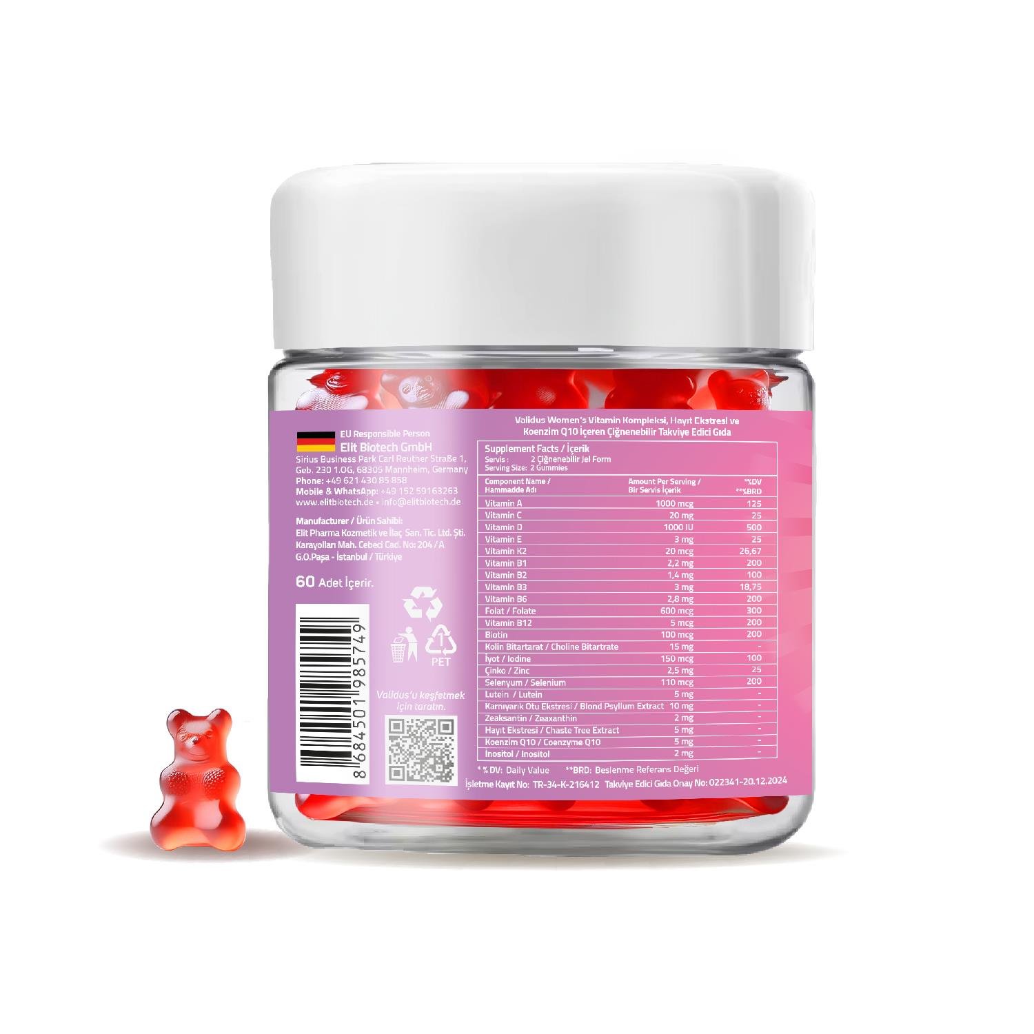 Validus Womens 50+ 60 Gummies