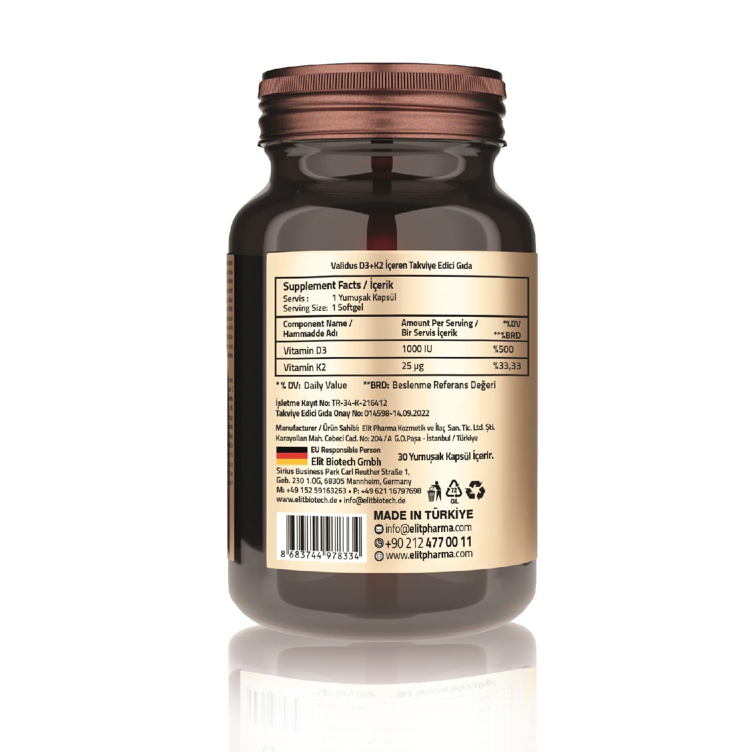 Vitamin D3 + K2 30 Softgel