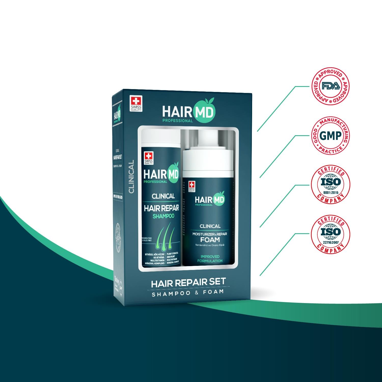 Hairmd Clinical Hair Repair Set ( 100 Ml Shampoo + 100 Ml Repair Foam )