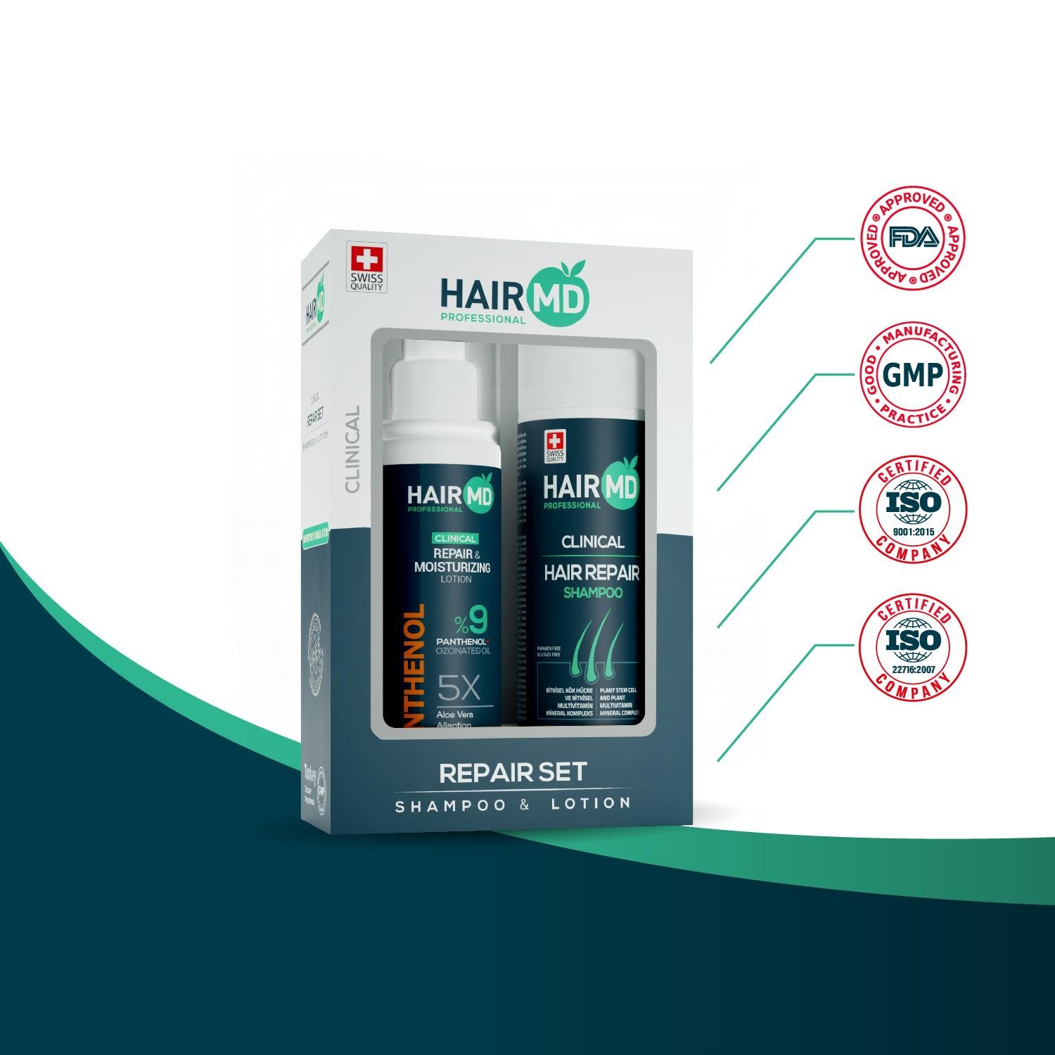 Hairmd Clinical Hair Repair Set (Shampoo 100 Ml + Panthenol % 9 Lotion 100 Ml ) 