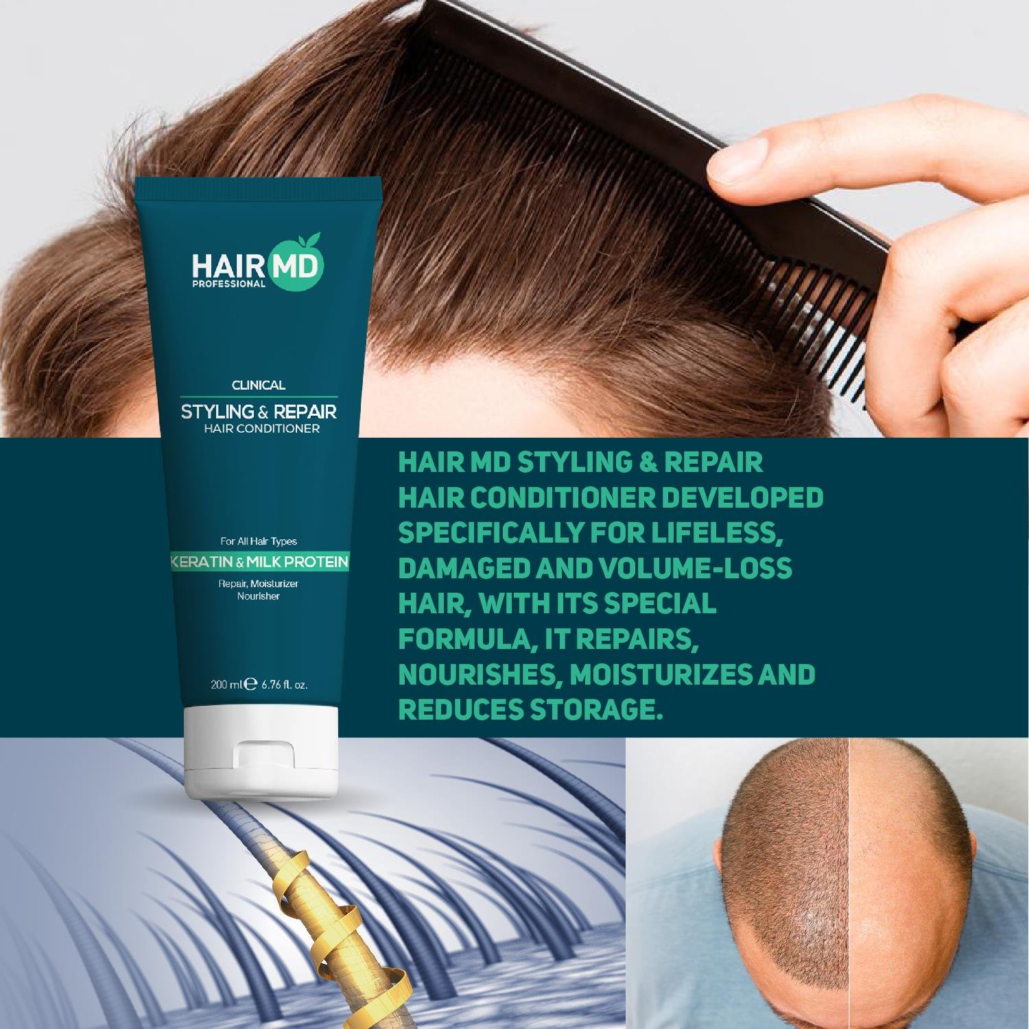 Hairmd Clinical Stayling and Repair Hair Conditioner 200 Ml