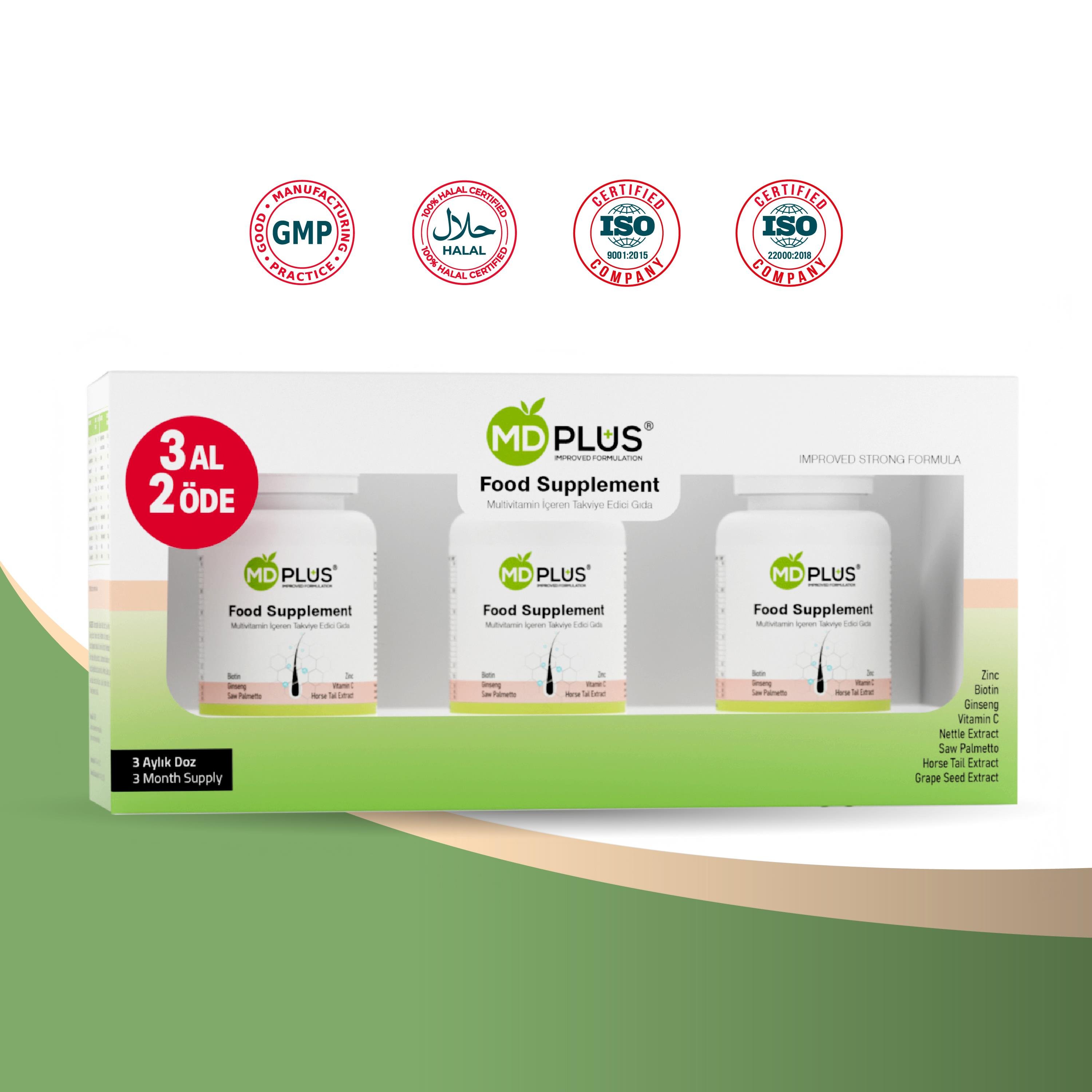 Md Plus Hair Multivitamin Tablet - Buy 3 Pay 2 Set