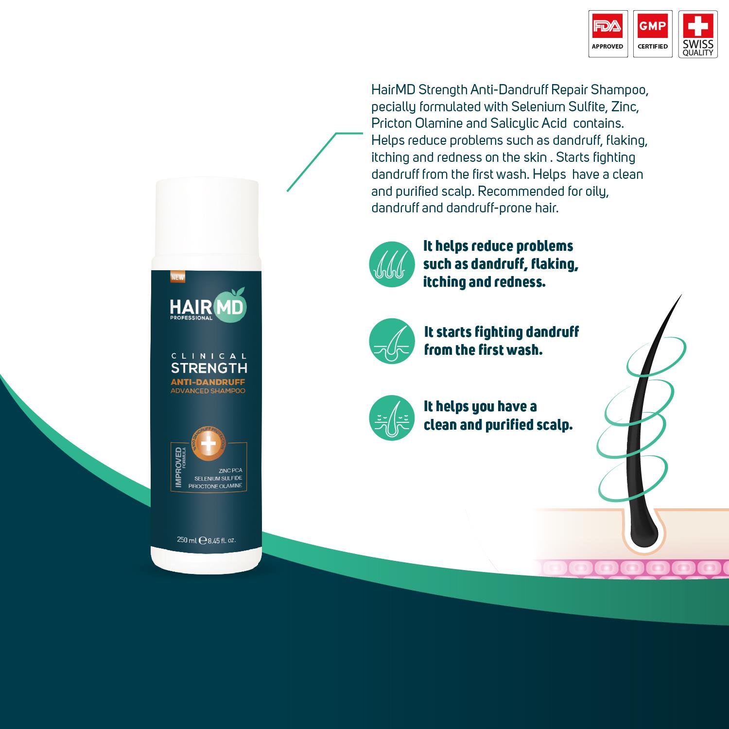 Hairmd Clinical Advanced Dandruff Shampoo 250 Ml