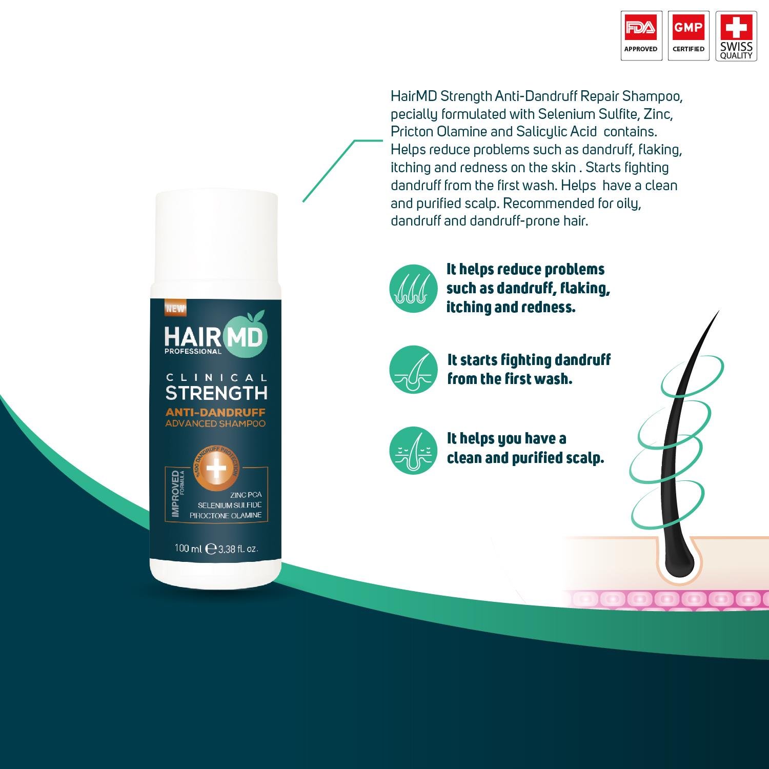 Hairmd Clinical Advanced Dandruff Shampoo 100 Ml