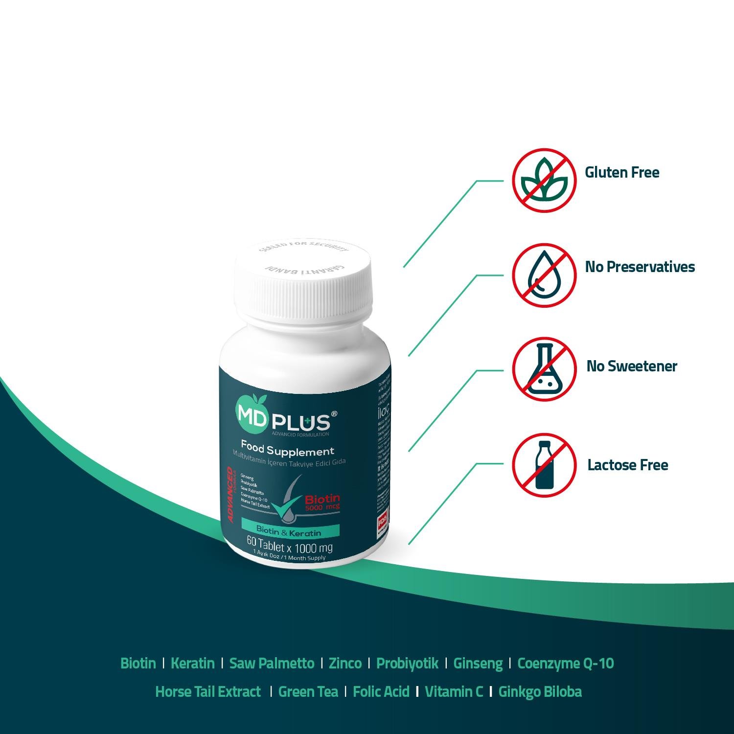 Md Plus Advanced Hair Multivitamin 60 Tablet