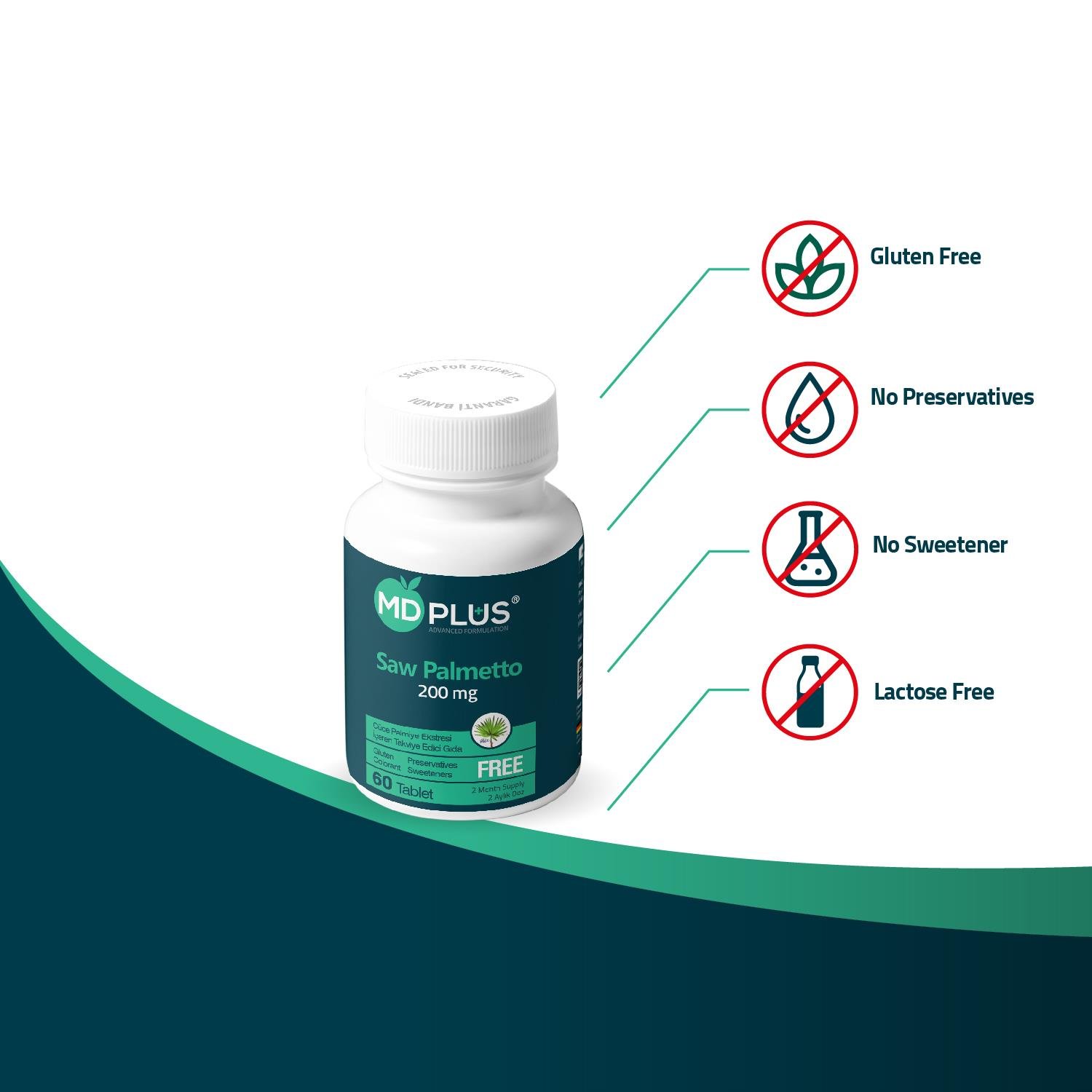 Md Plus Advanced Hair Saw Palmetto 200 Mg 60 Tablet