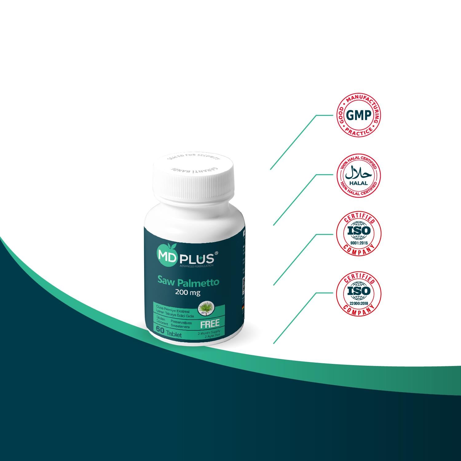 Md Plus Advanced Hair Saw Palmetto 200 Mg 60 Tablet