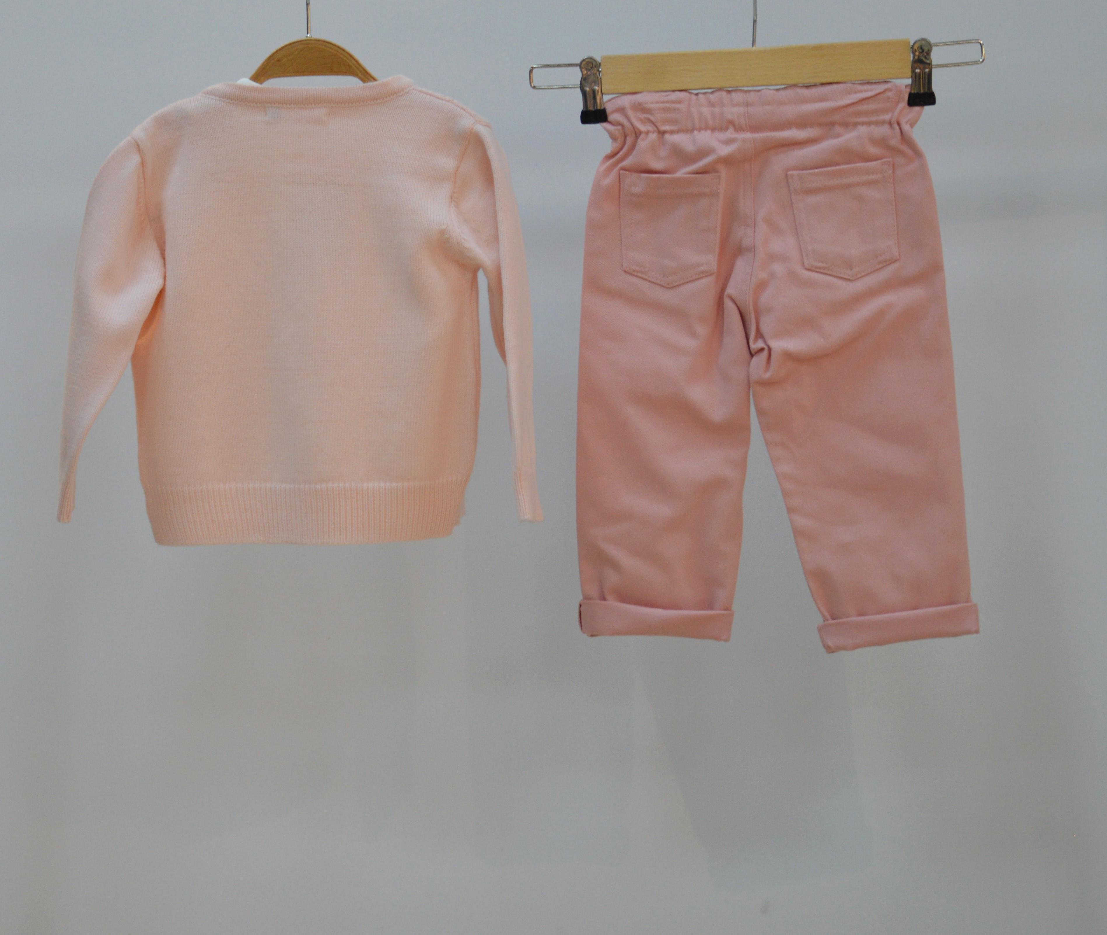KIZ BEBEK  TRİKO HIRKA PANTOLONLU 3LÜ TAKIM