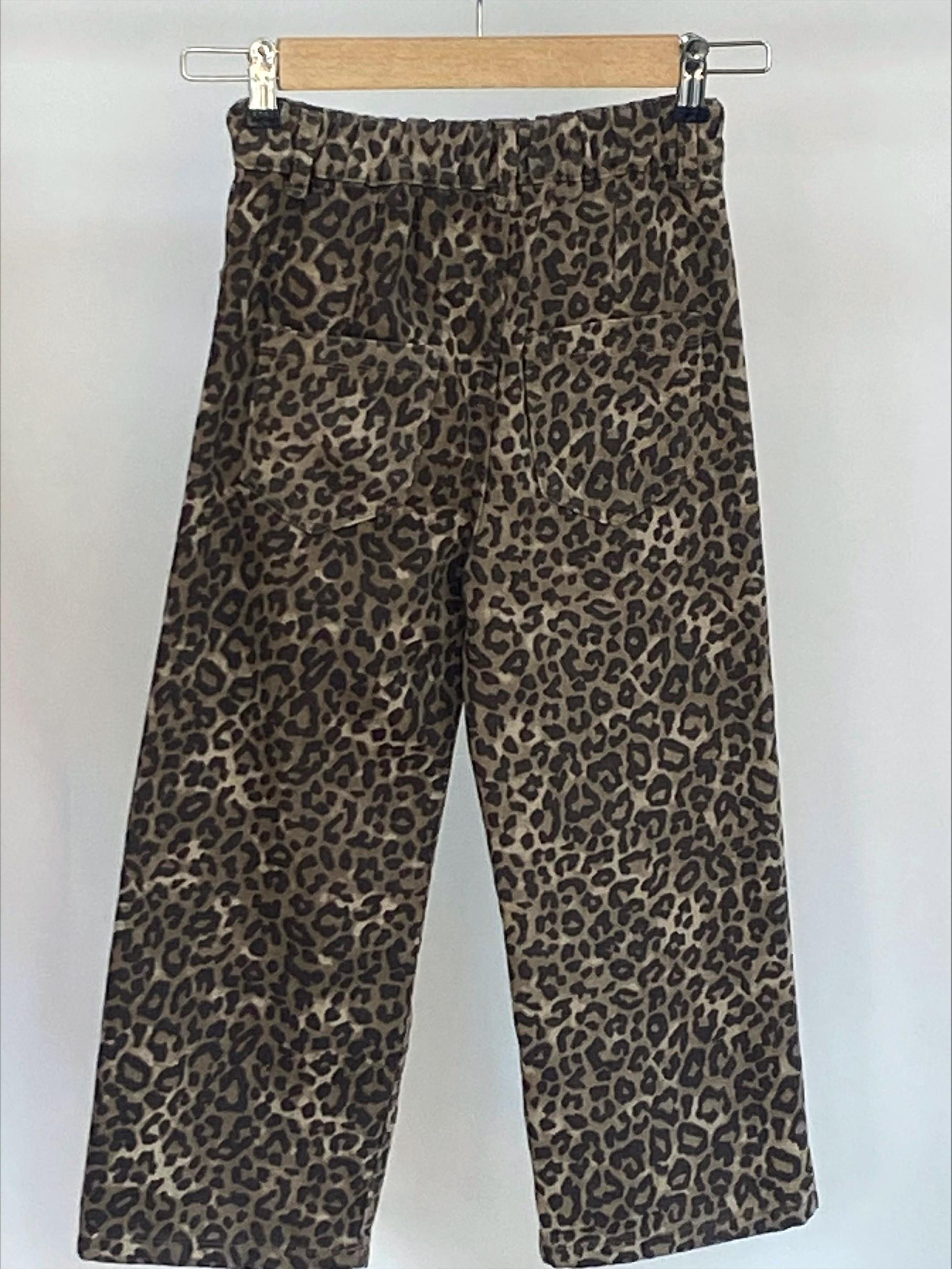 KIZ ÇOCUK LEOPAR PANTOLON GENİŞ PAÇA