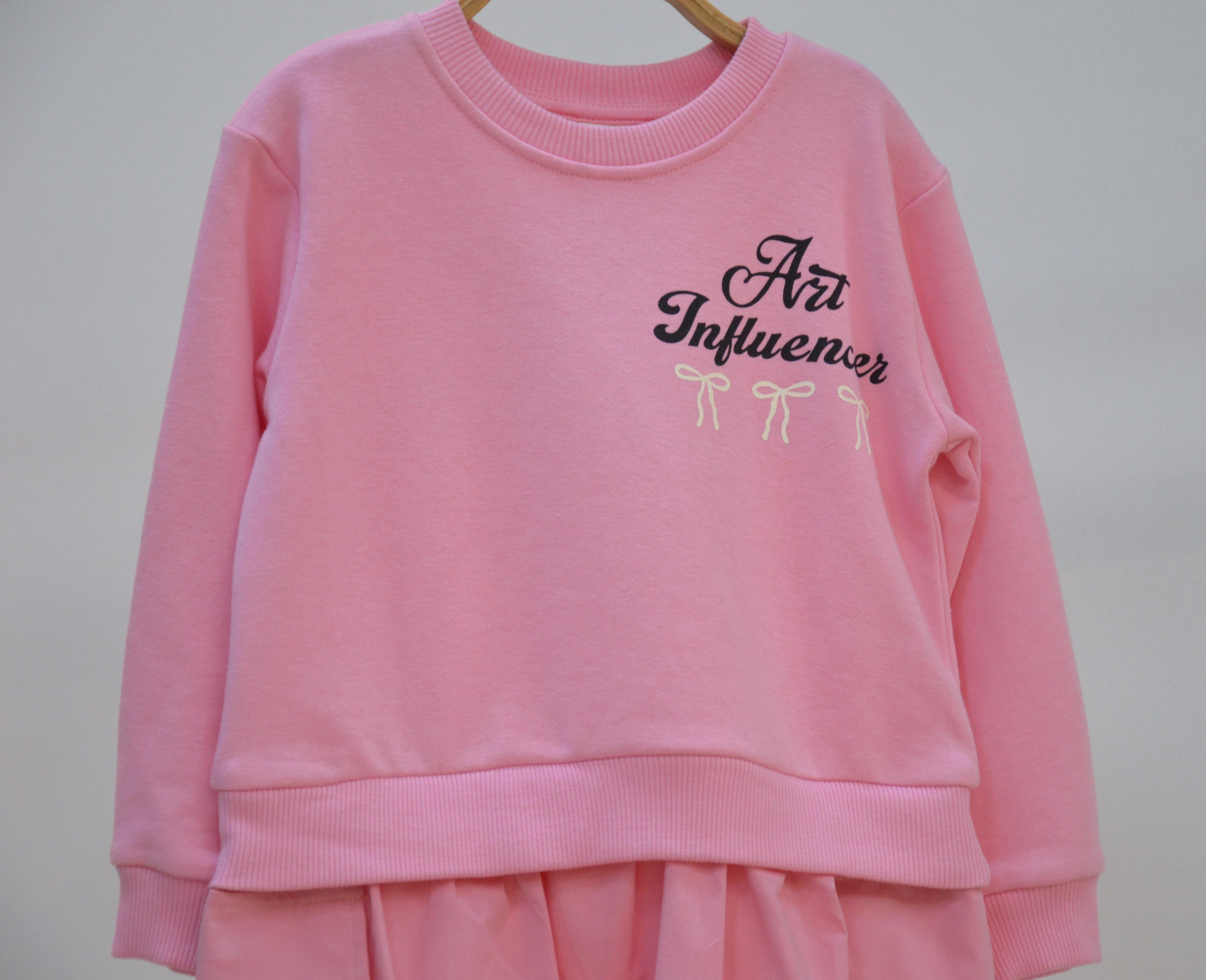 KIZ ÇOCUK UZUN KOLLU GÜNLÜK ELBİSE KIZ ÇOCUK UZUN KOLLU SWEAT ELBİSE
