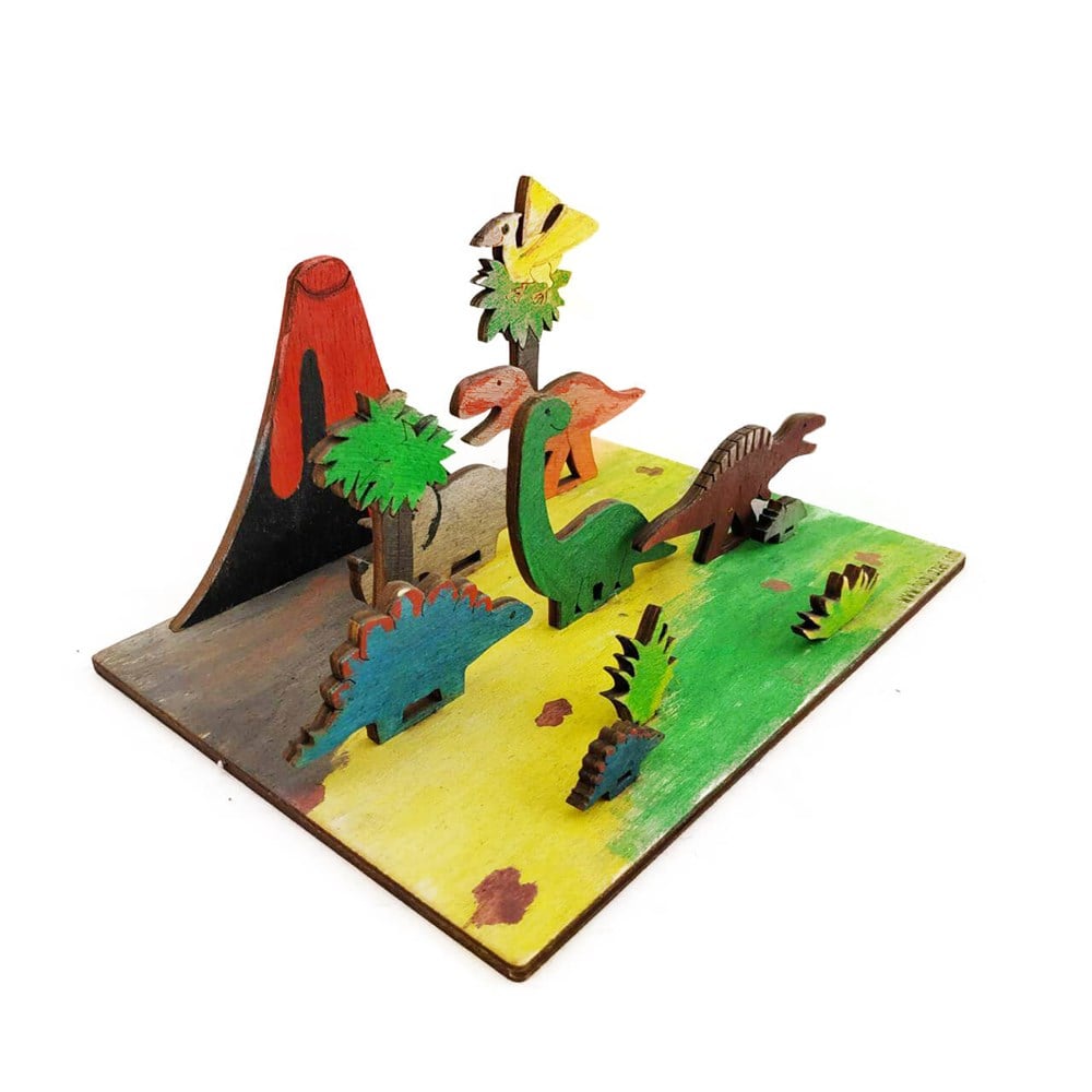 Dinozor Maketi Ahşap Boyama seti
