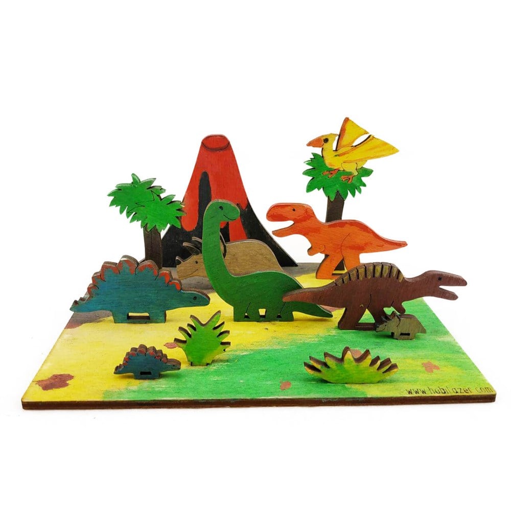 Dinozor Maketi Ahşap Boyama seti