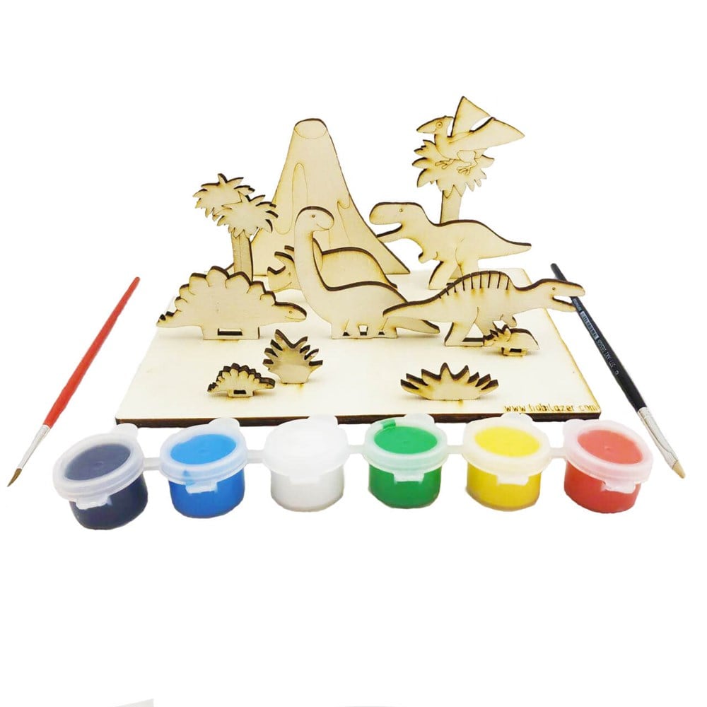 Dinozor Maketi Ahşap Boyama seti