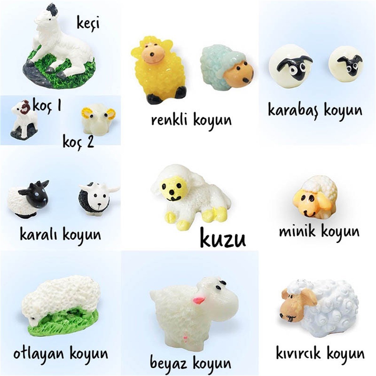 Minyatür Koyun-Koç-Kuzu-Keçi