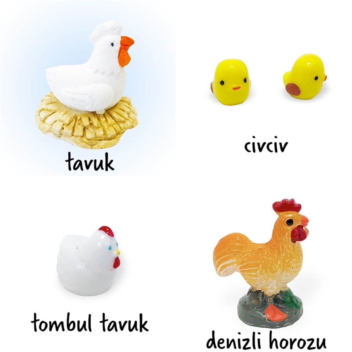 Minyatür Tavuk-Horoz-Civciv