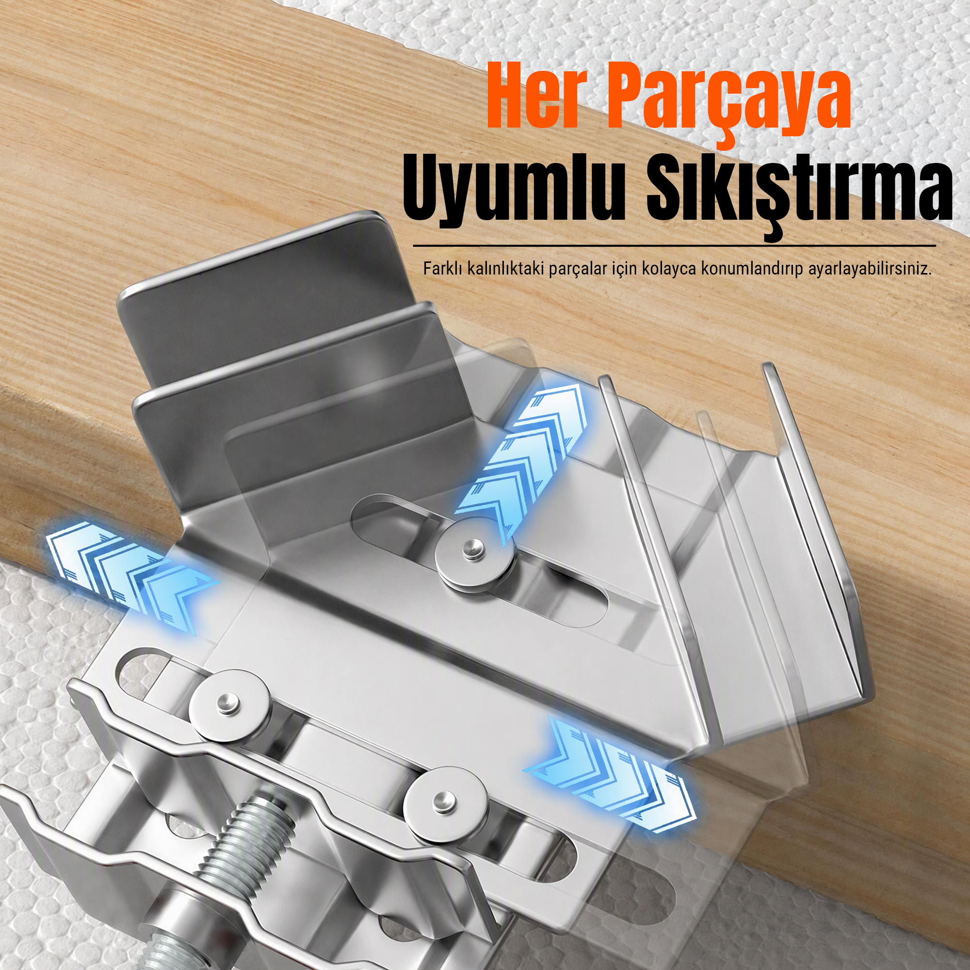 Paslanmaz Çelik Köşe ve Orta Dikme Birleştirme Mengenesi Seti