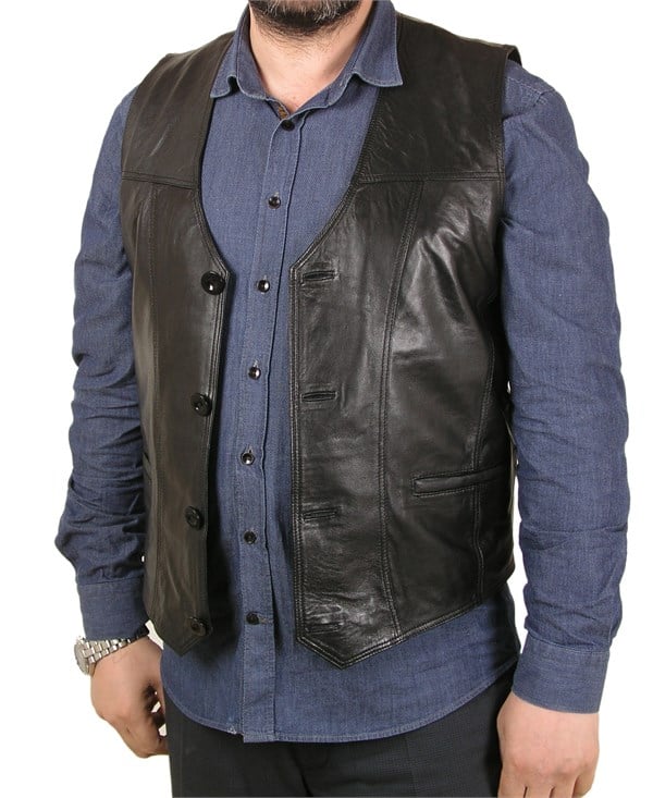 klasik spor erkek deri yelek