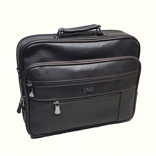 Çelik kasalı büyük boy deri çanta