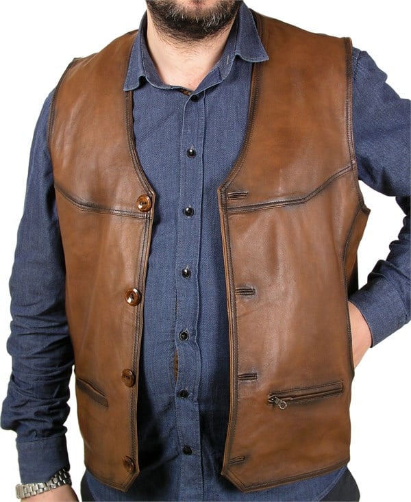 erkek deri yelek taba renk