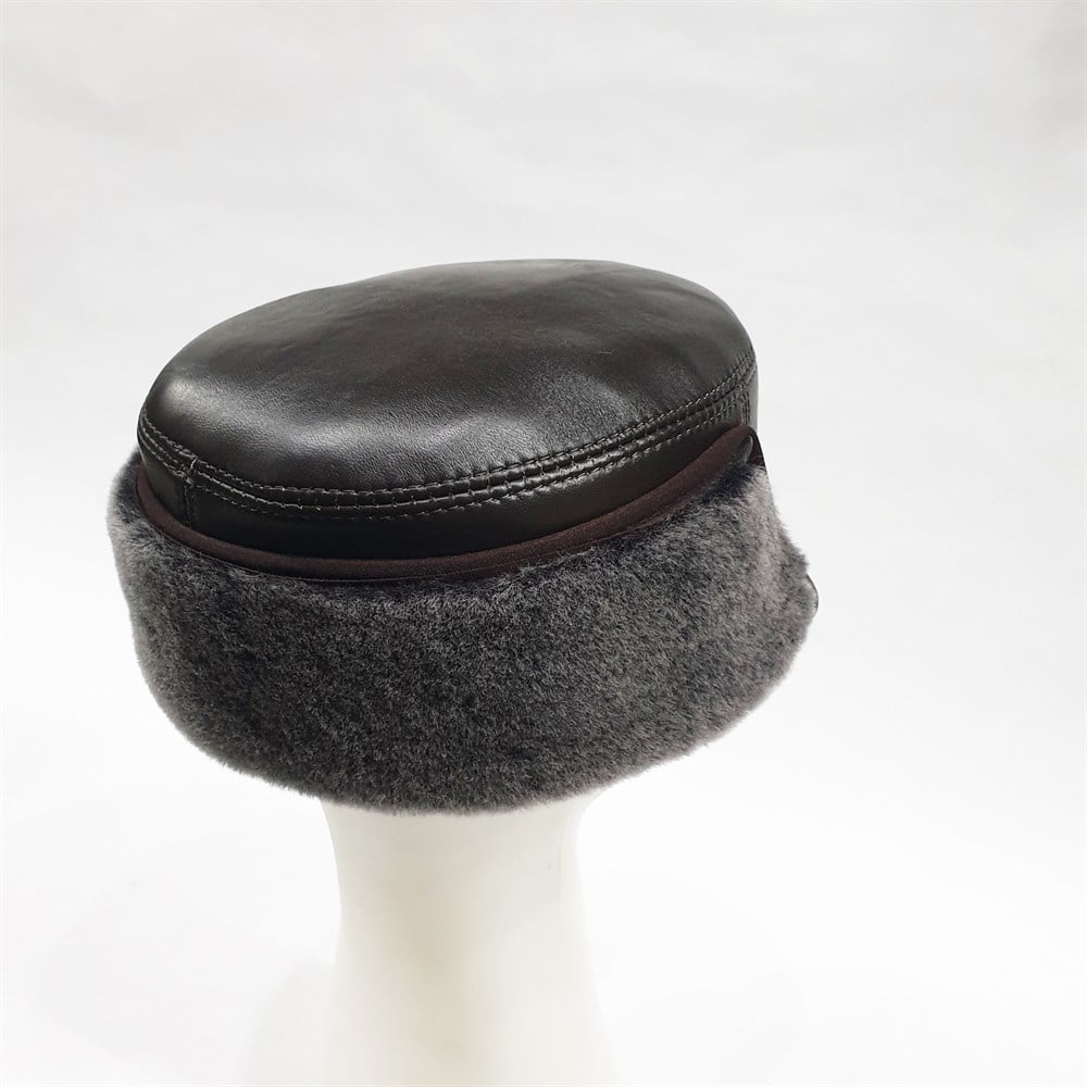 Amerikan Model Kahve Renk Deri Şapka