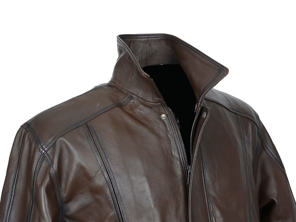 Battal Beden Beli Lastikli Model Fındık Renk Erkek Deri Mont