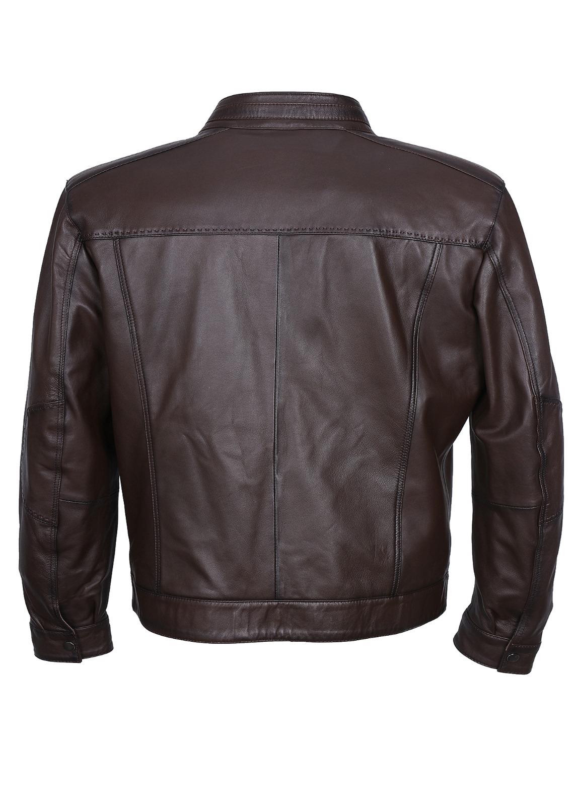 Battal Beden Fındık Renk Spor Model Erkek Deri Ceket