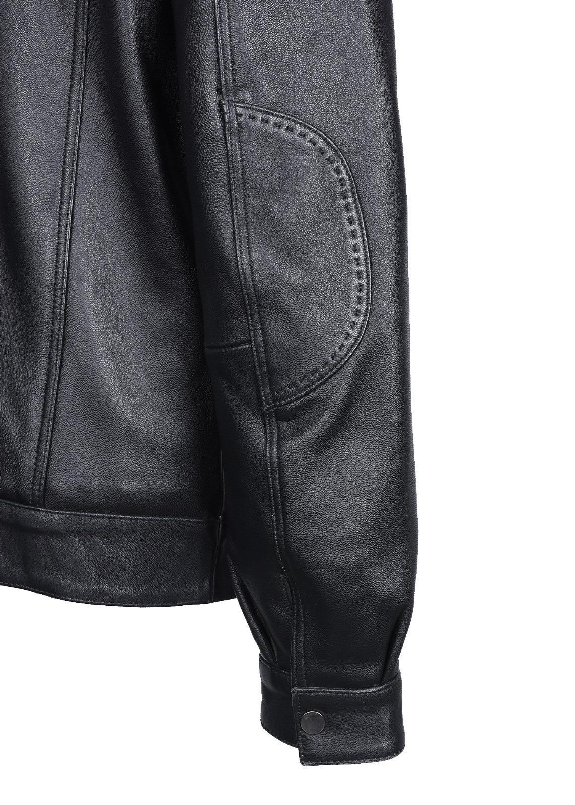 Battal Beden Siyah Renk Spor Model Erkek Deri Ceket