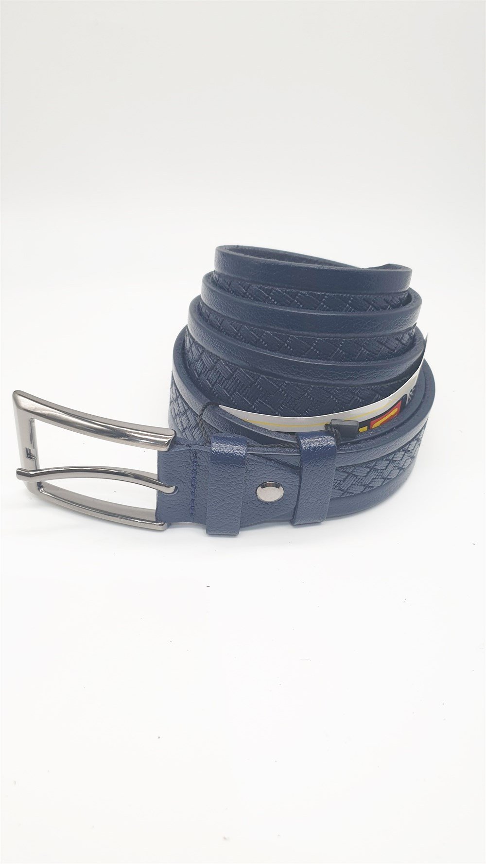Çapraz Desen Detaylı Kayış Lacivert Renk Erkek Klasik Kemer