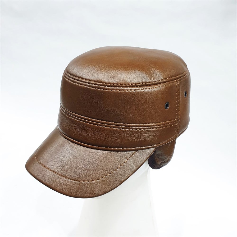 Castro Model Taba Renk Deri Şapka