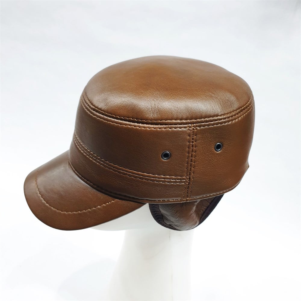 Castro Model Taba Renk Deri Şapka