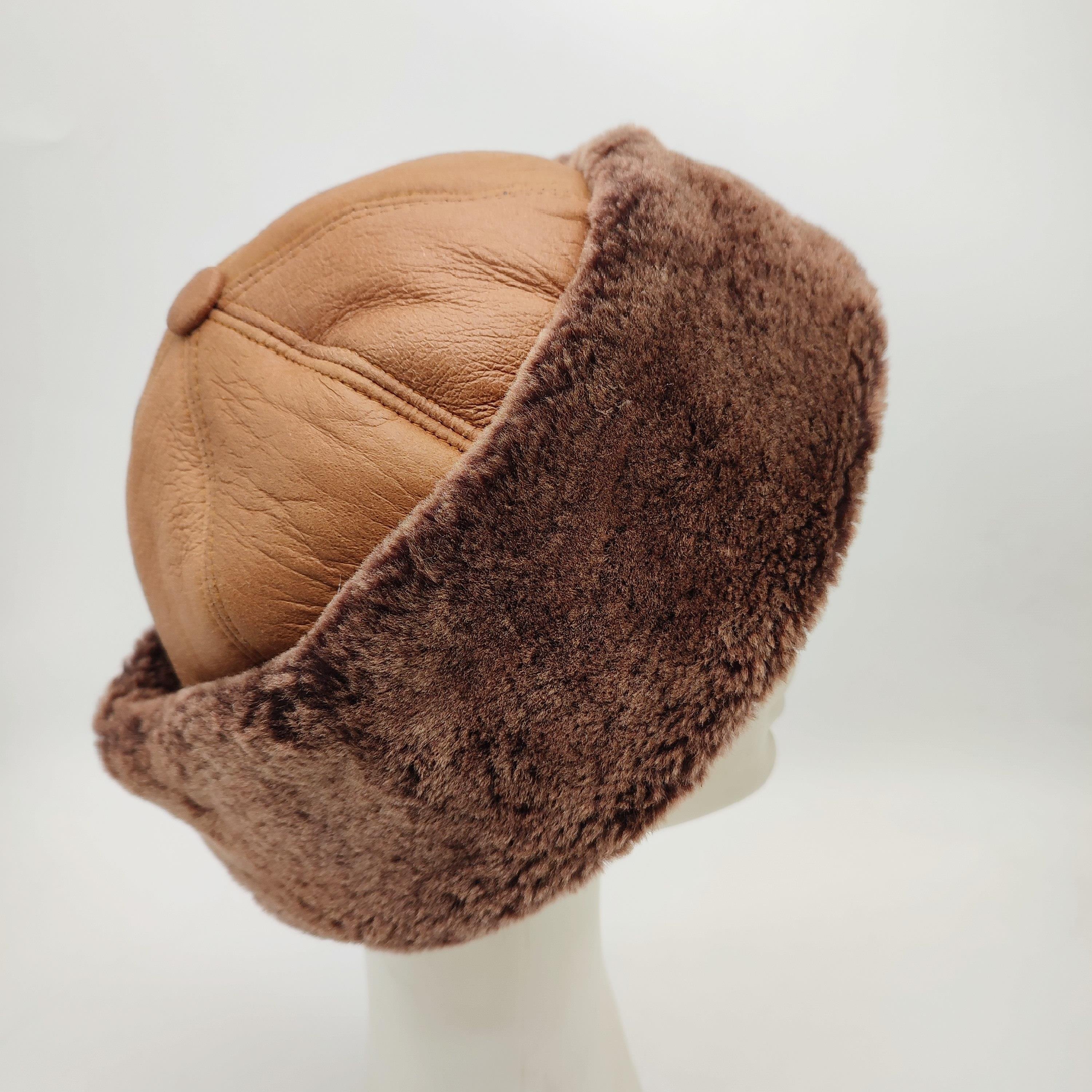 Çeçen Model Kürk Bere Kahve Tüylü Hardal Renk 