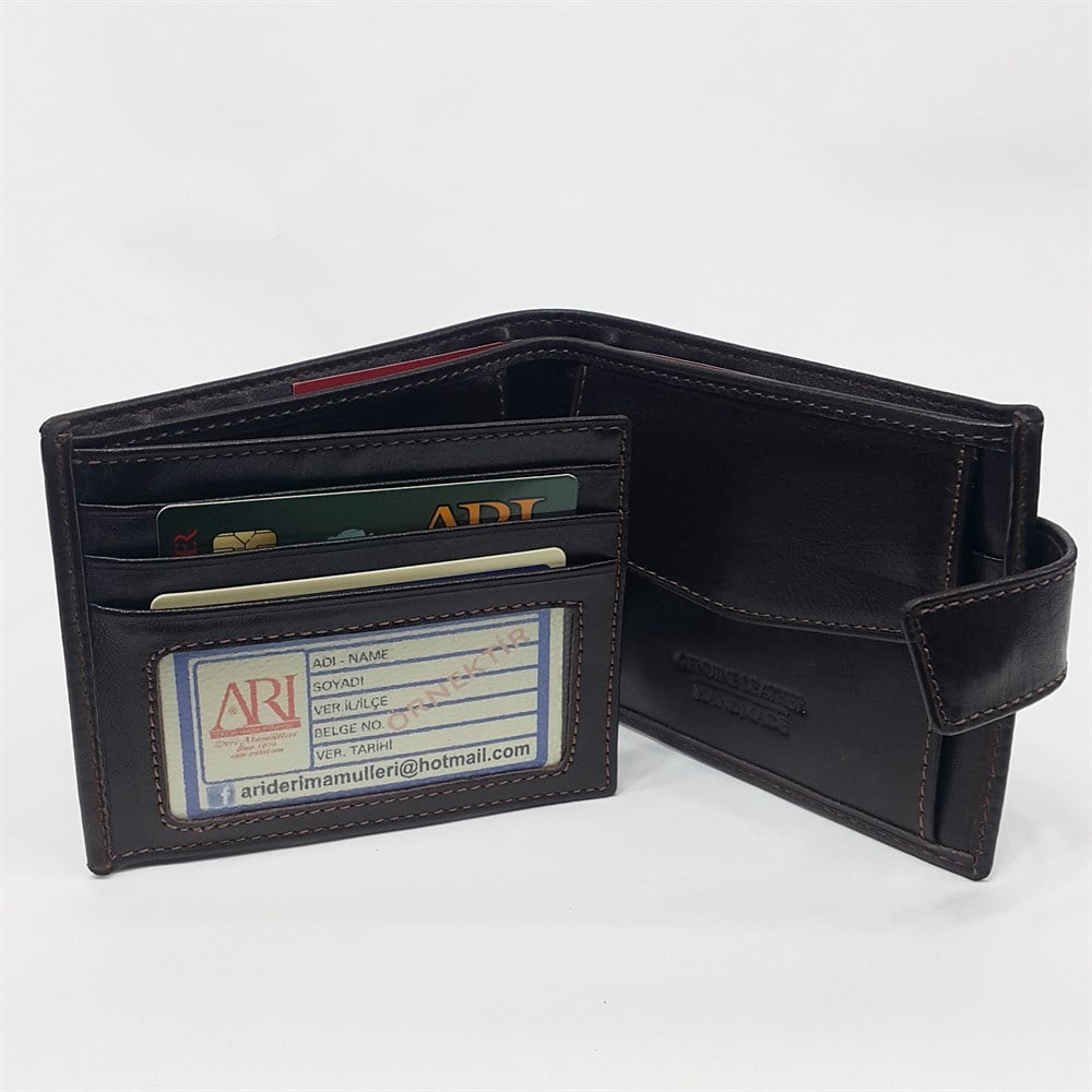 çıtçıtlı bozuk para gözlü erkek deri cüzdan