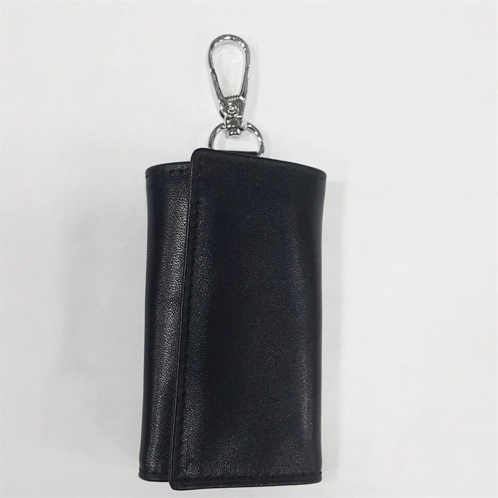 çıtçıtlı deri anahtarlık siyah