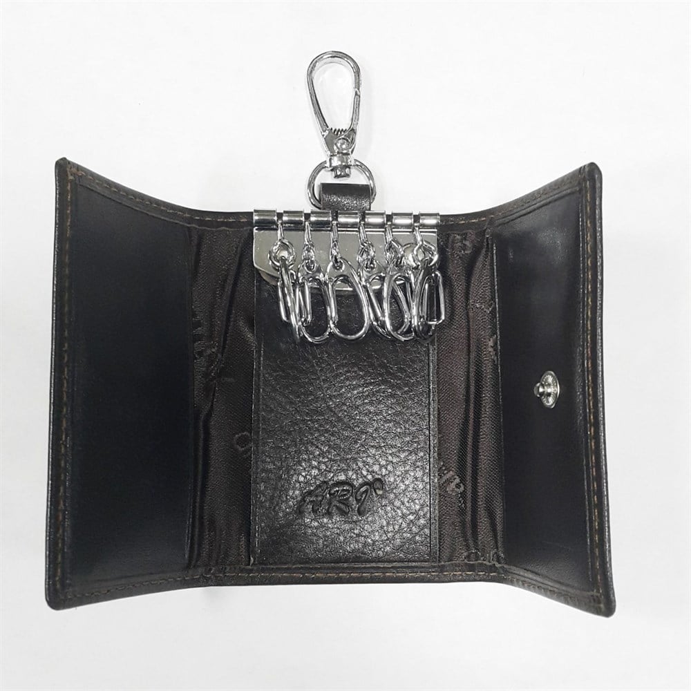 çıtlıtlı deri anahtarlık kahve rengi