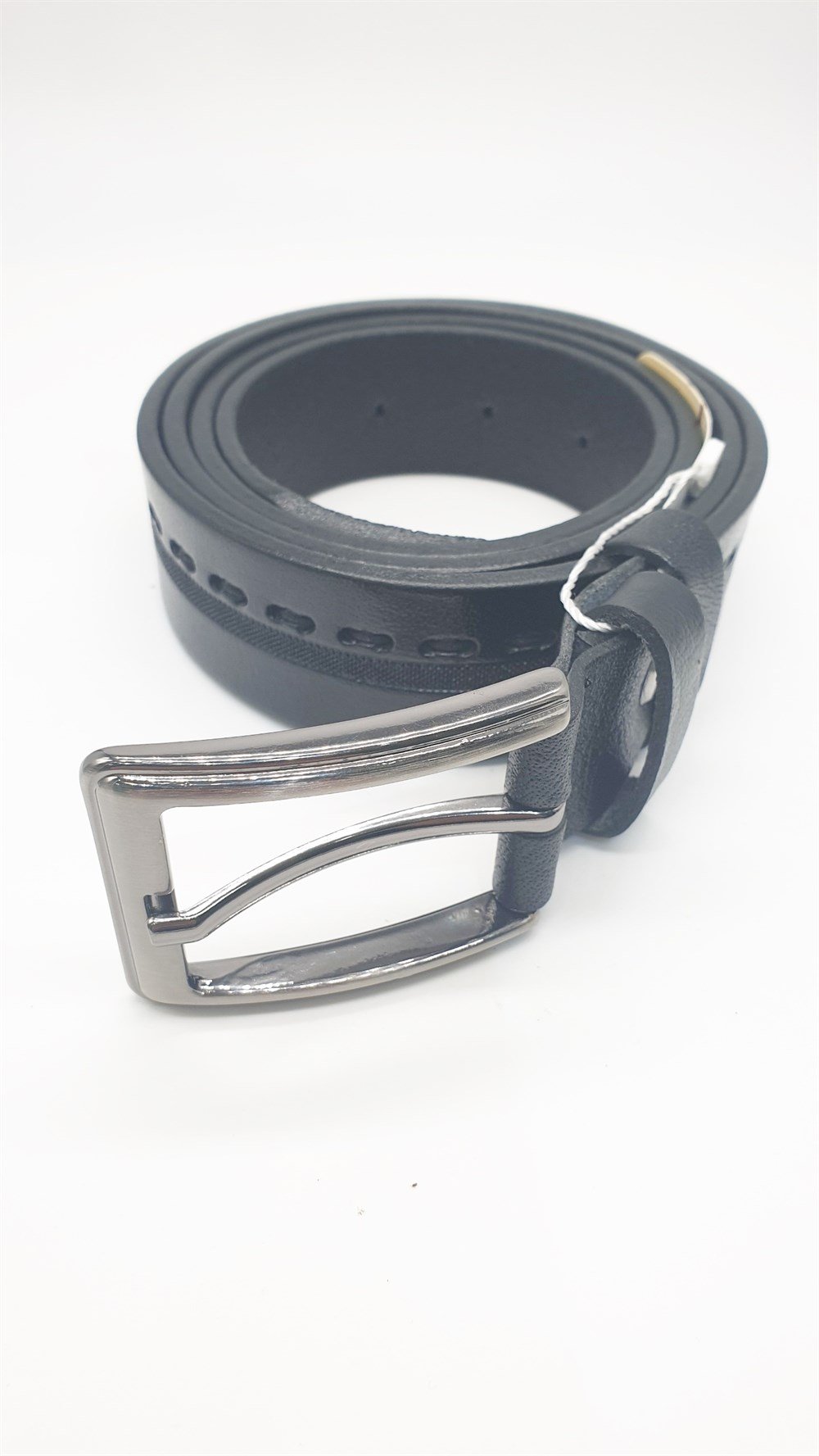 Çizgili Kayış Detaylı Siyah Renk Erkek Klasik Kemer