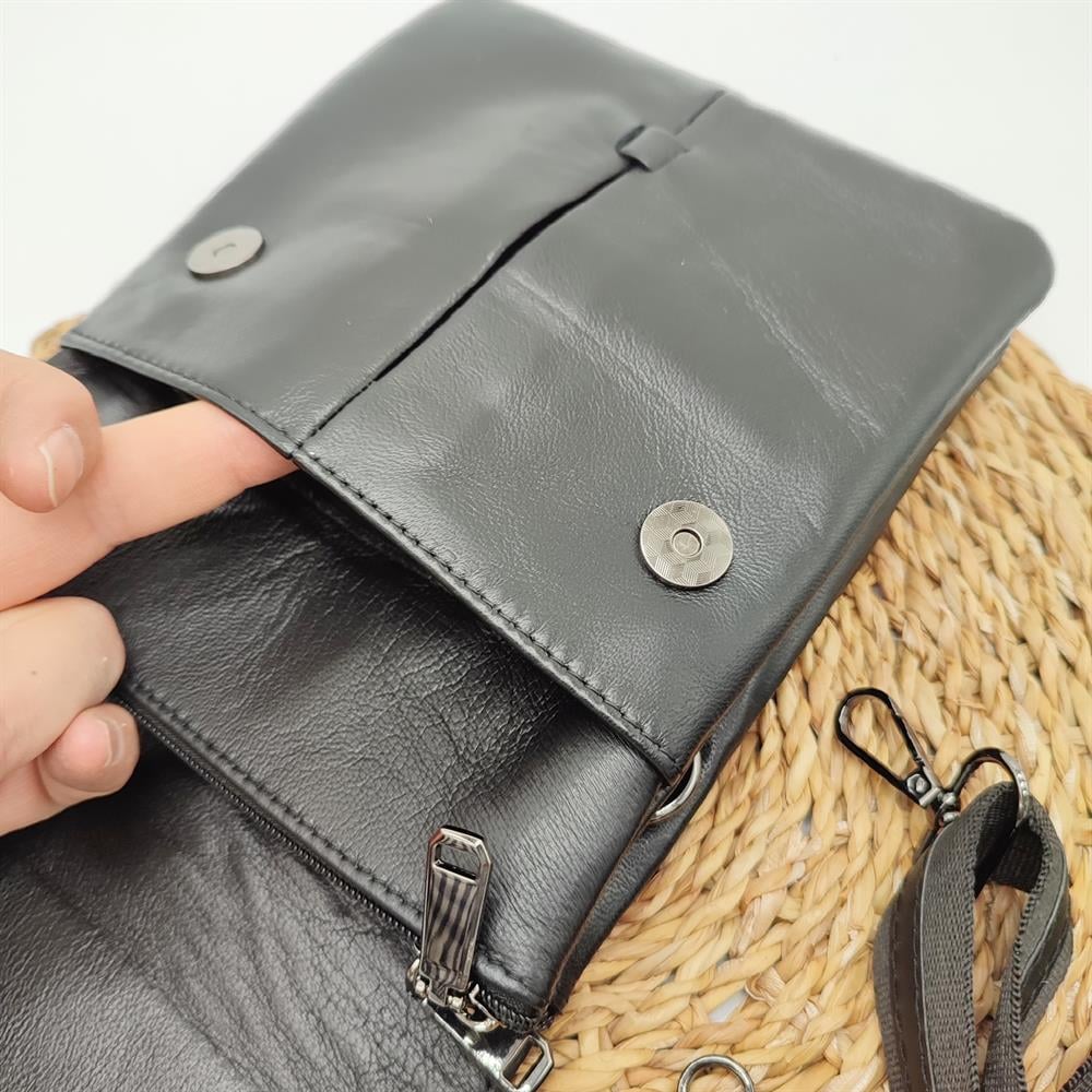 Deri El Çantası Çizgi Detaylı