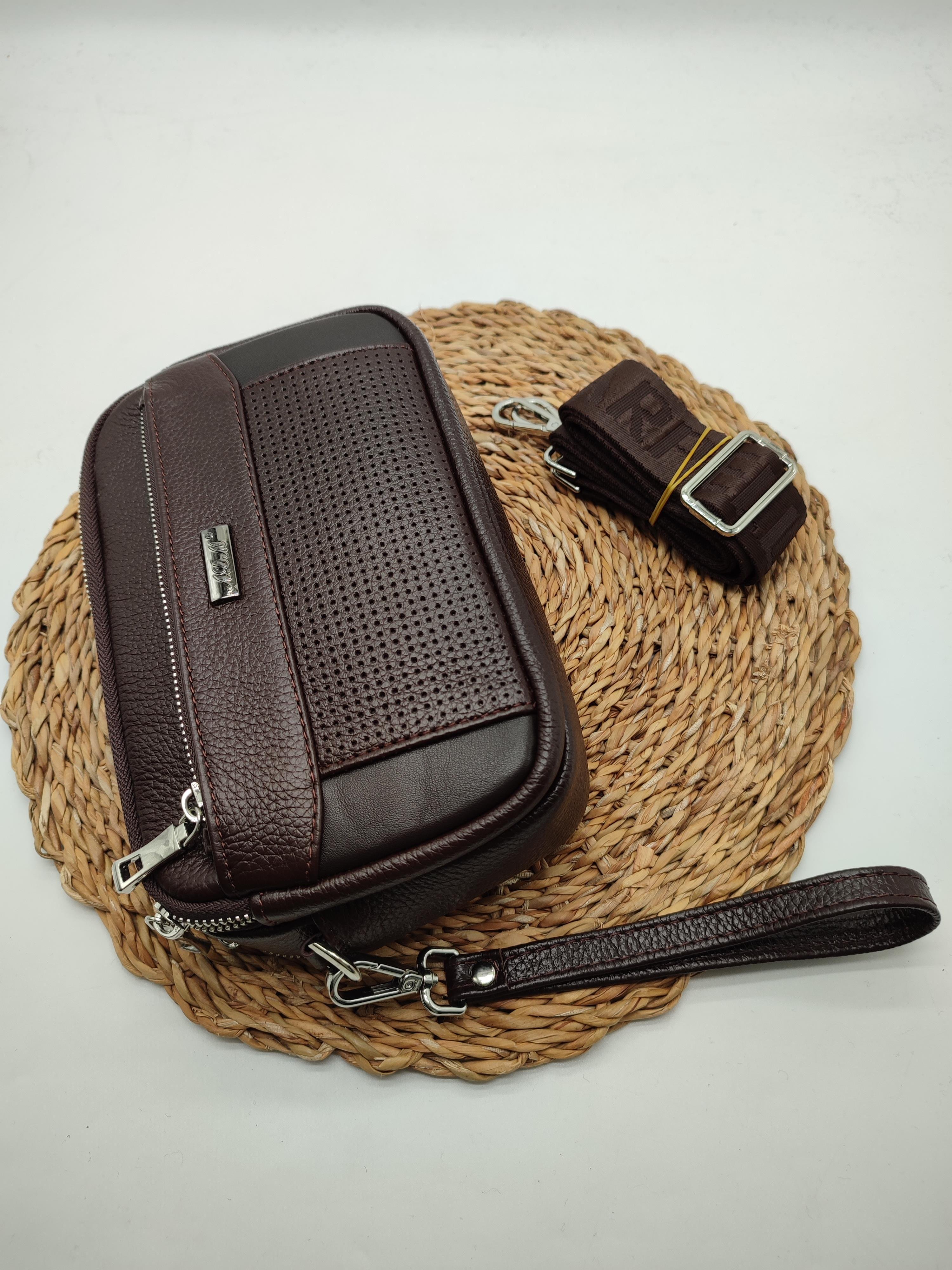 Deri El ve Omuz Çantası Kahve Renk