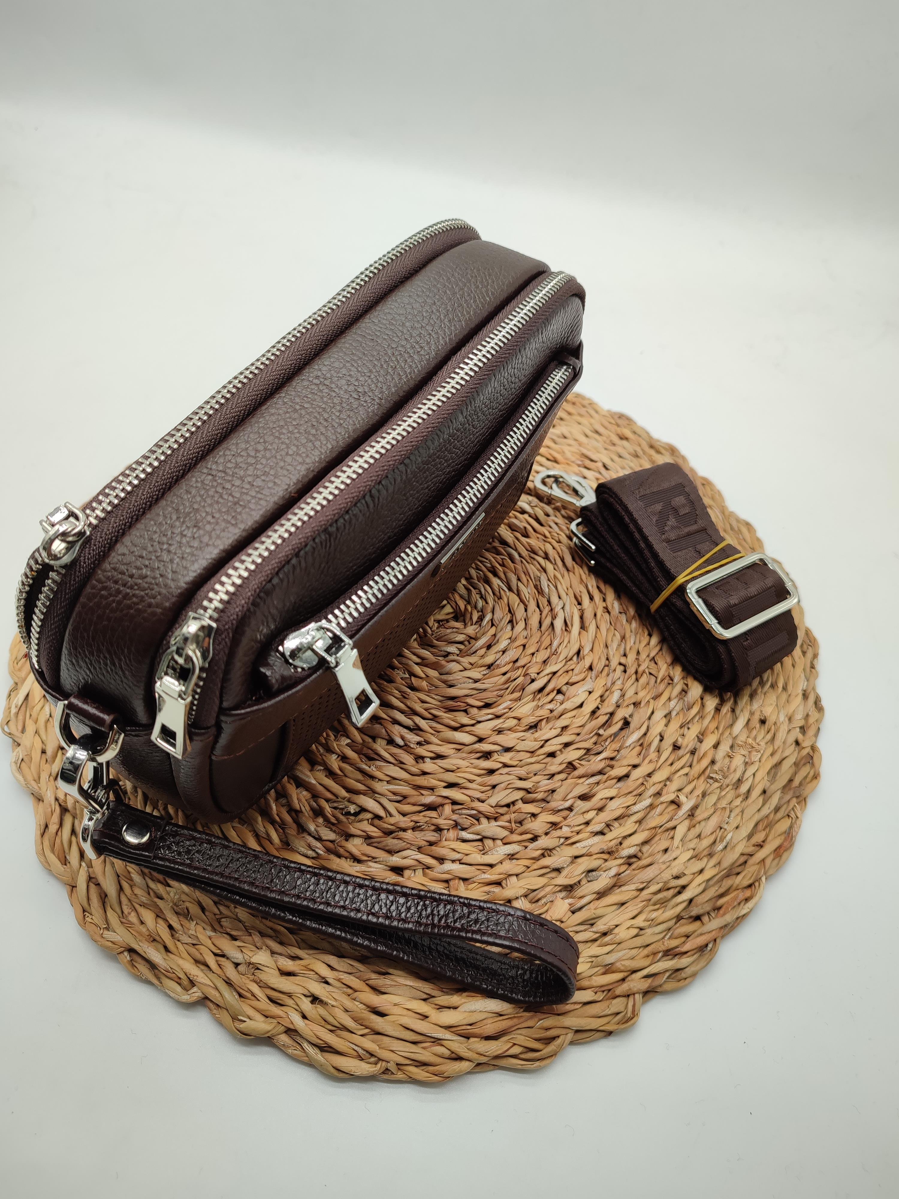 Deri El ve Omuz Çantası Kahve Renk