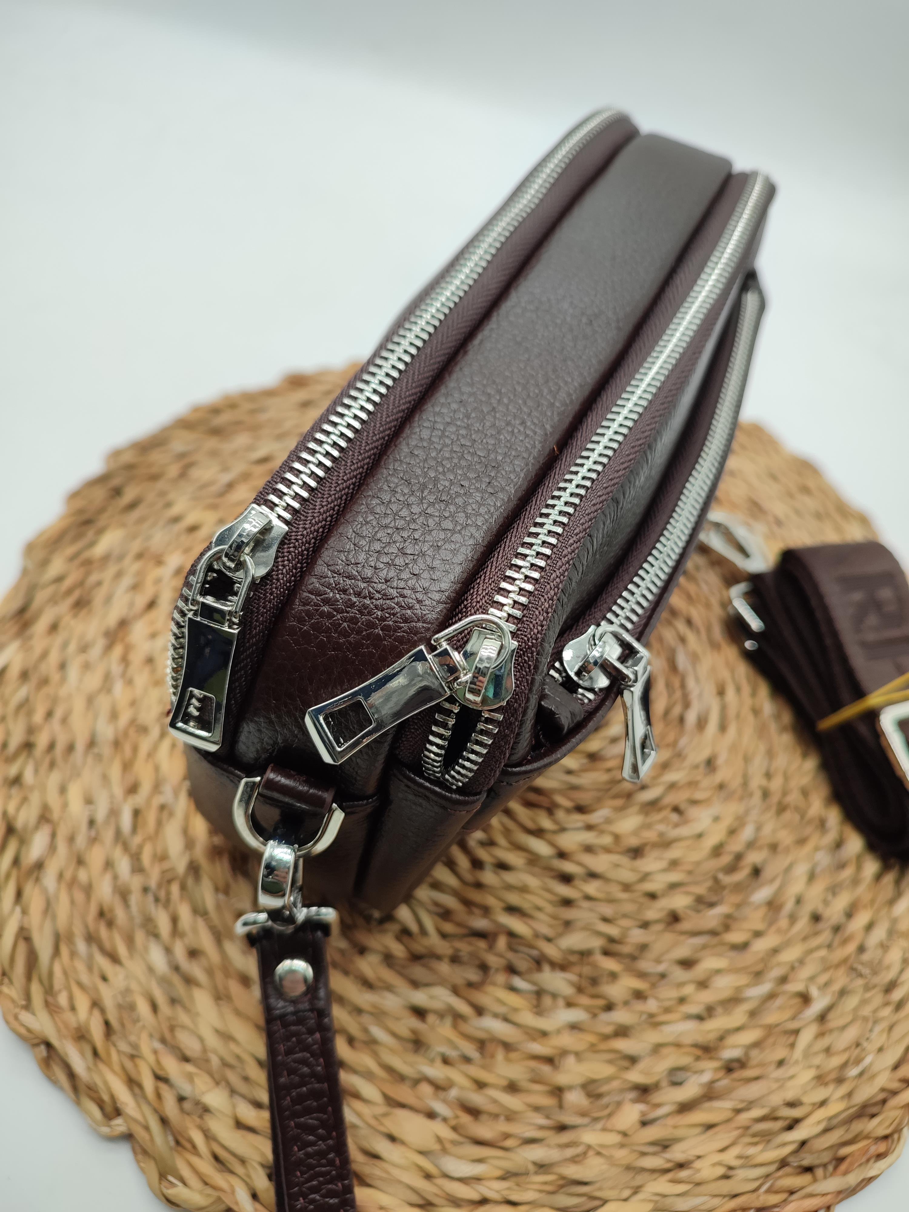 Deri El ve Omuz Çantası Kahve Renk