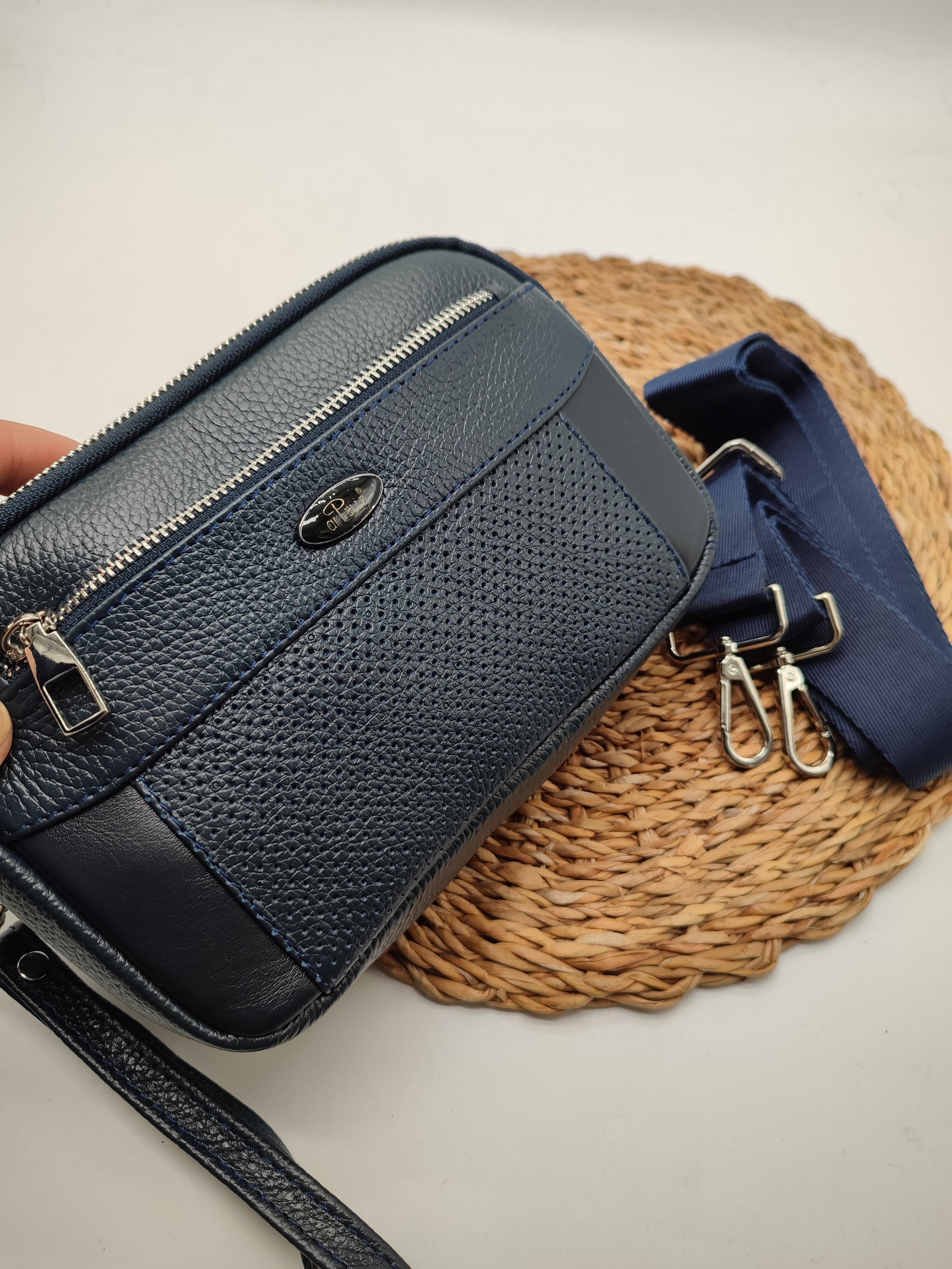 Deri El ve Omuz Çantası Lacivert Renk