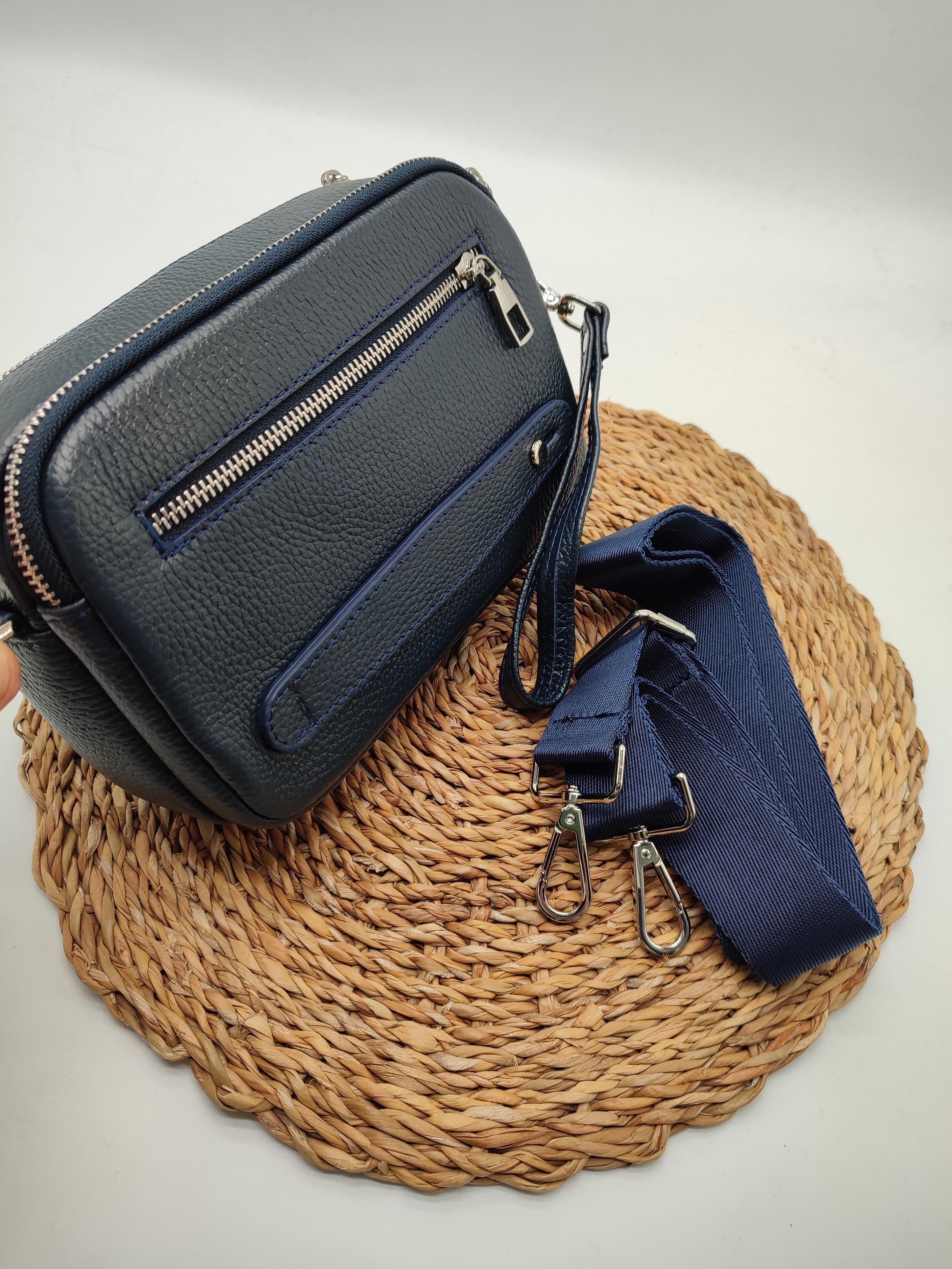 Deri El ve Omuz Çantası Lacivert Renk