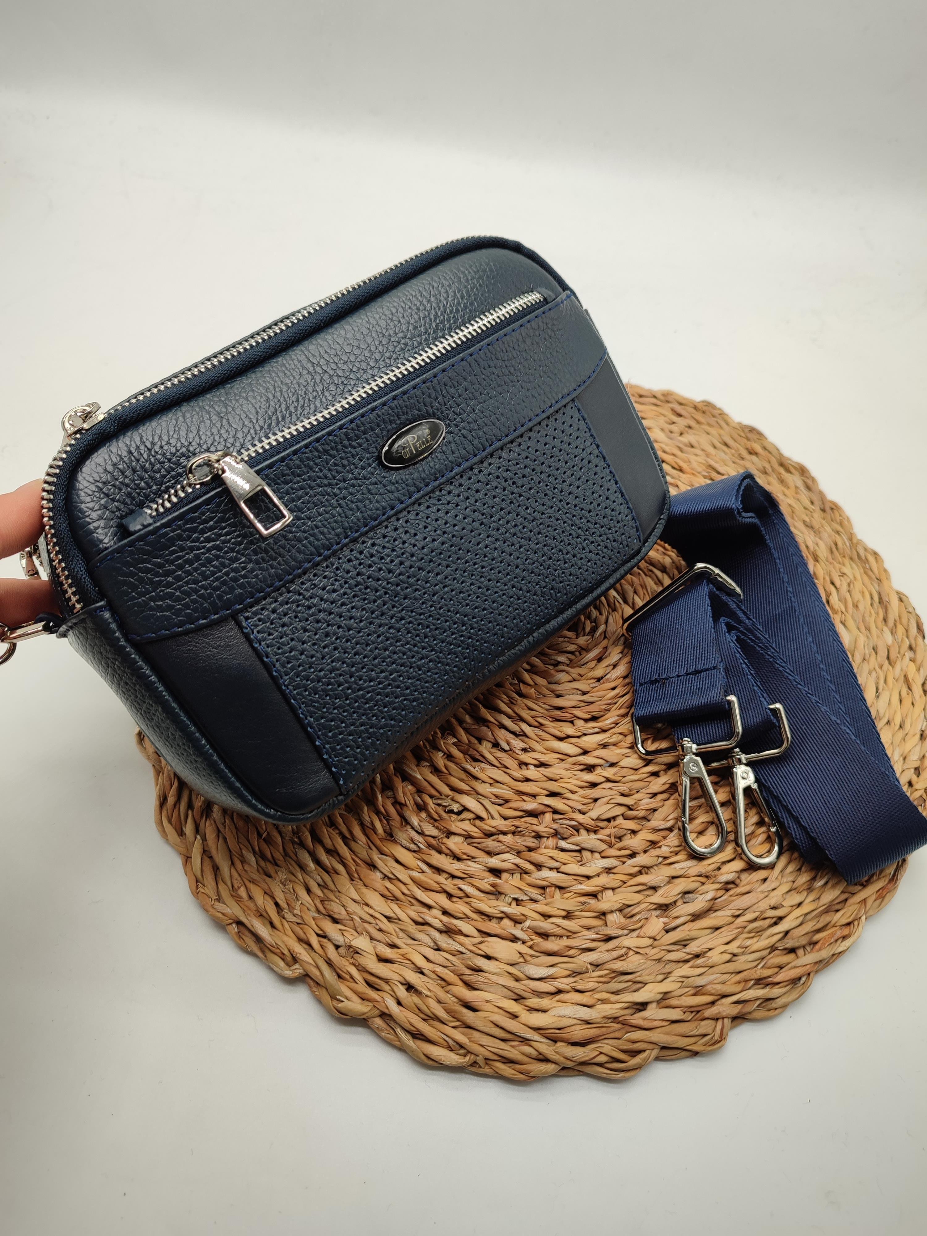 Deri El ve Omuz Çantası Lacivert Renk