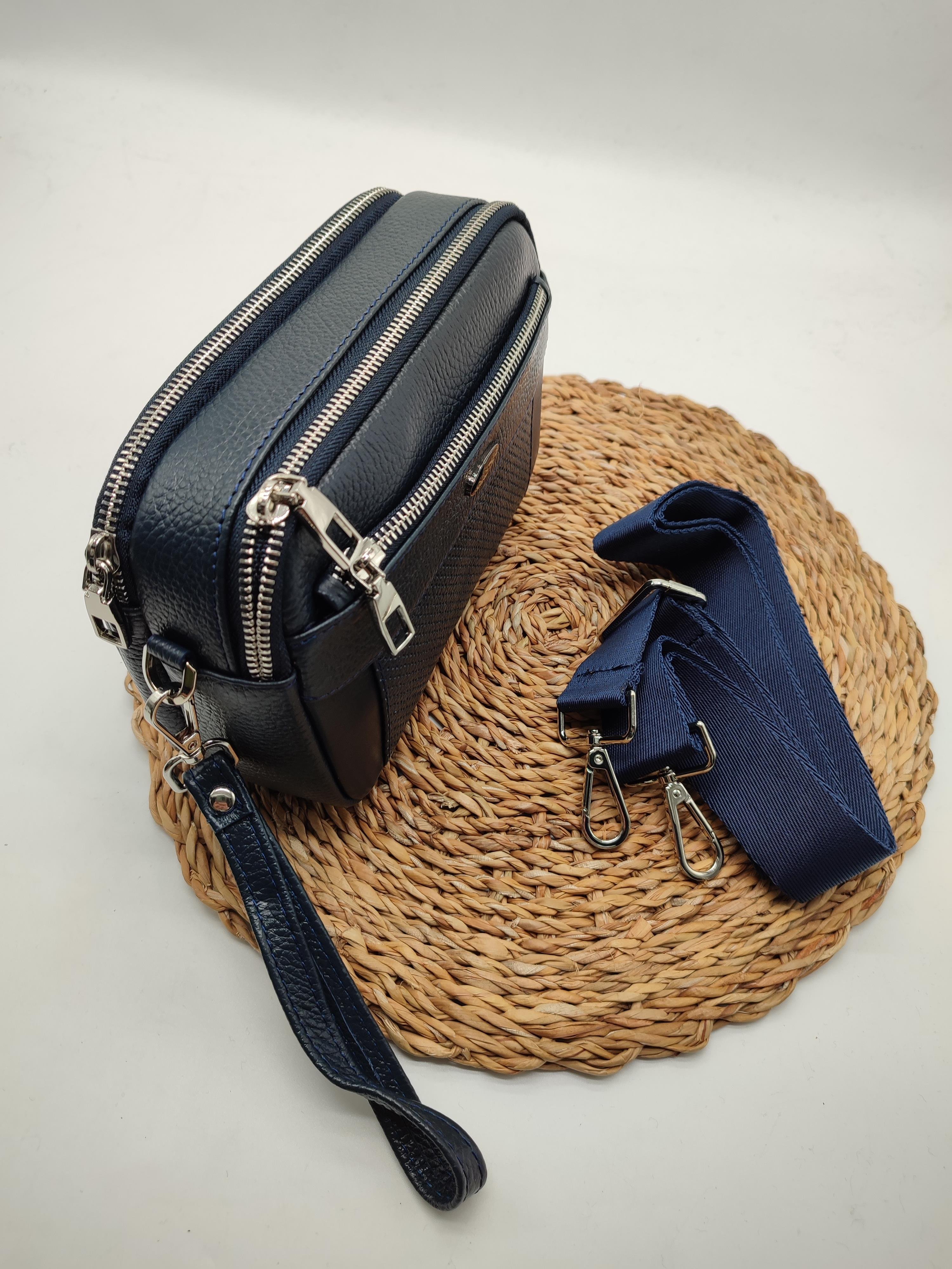 Deri El ve Omuz Çantası Lacivert Renk