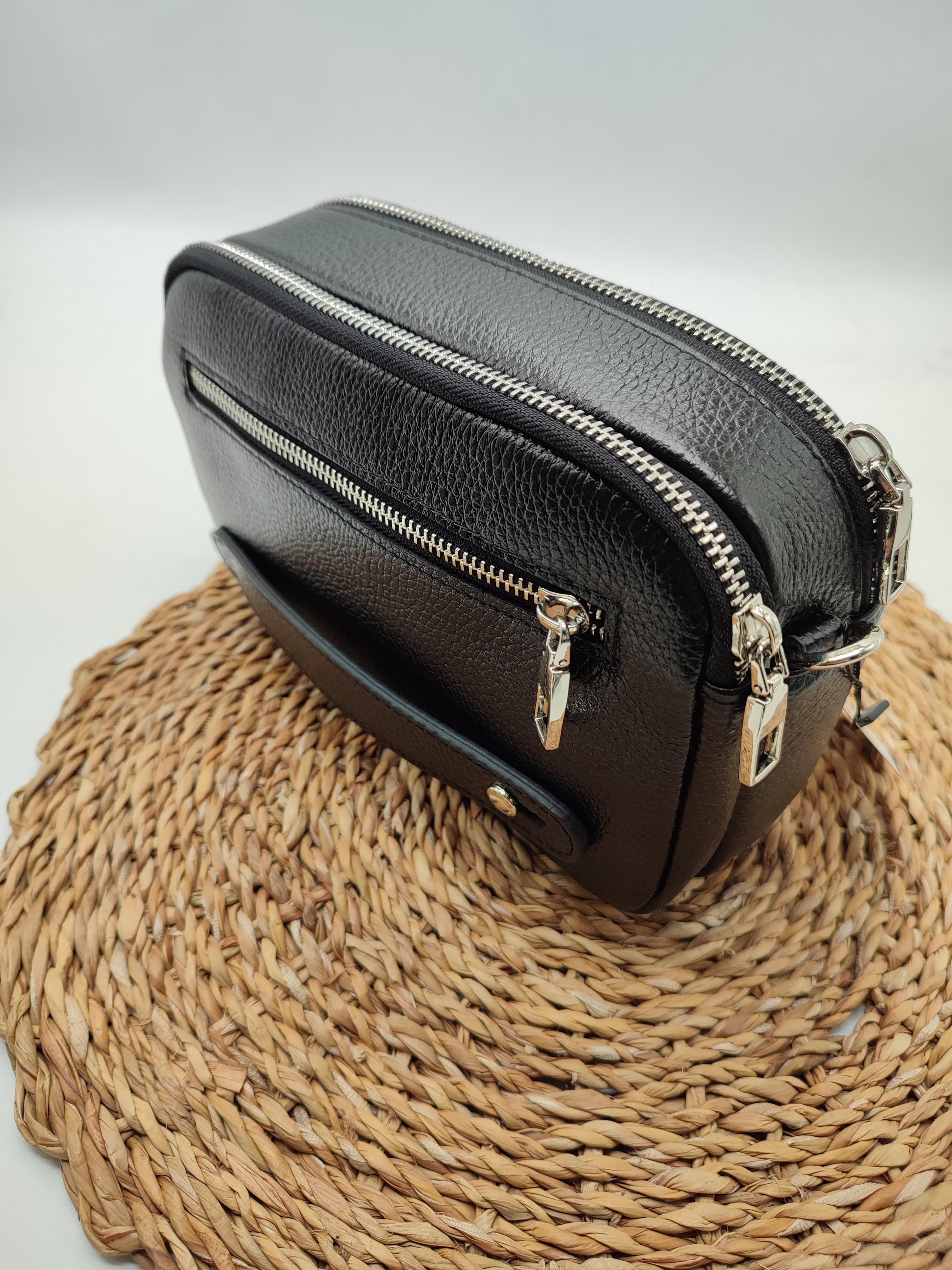 Deri El ve Omuz Çantası Siyah Renk