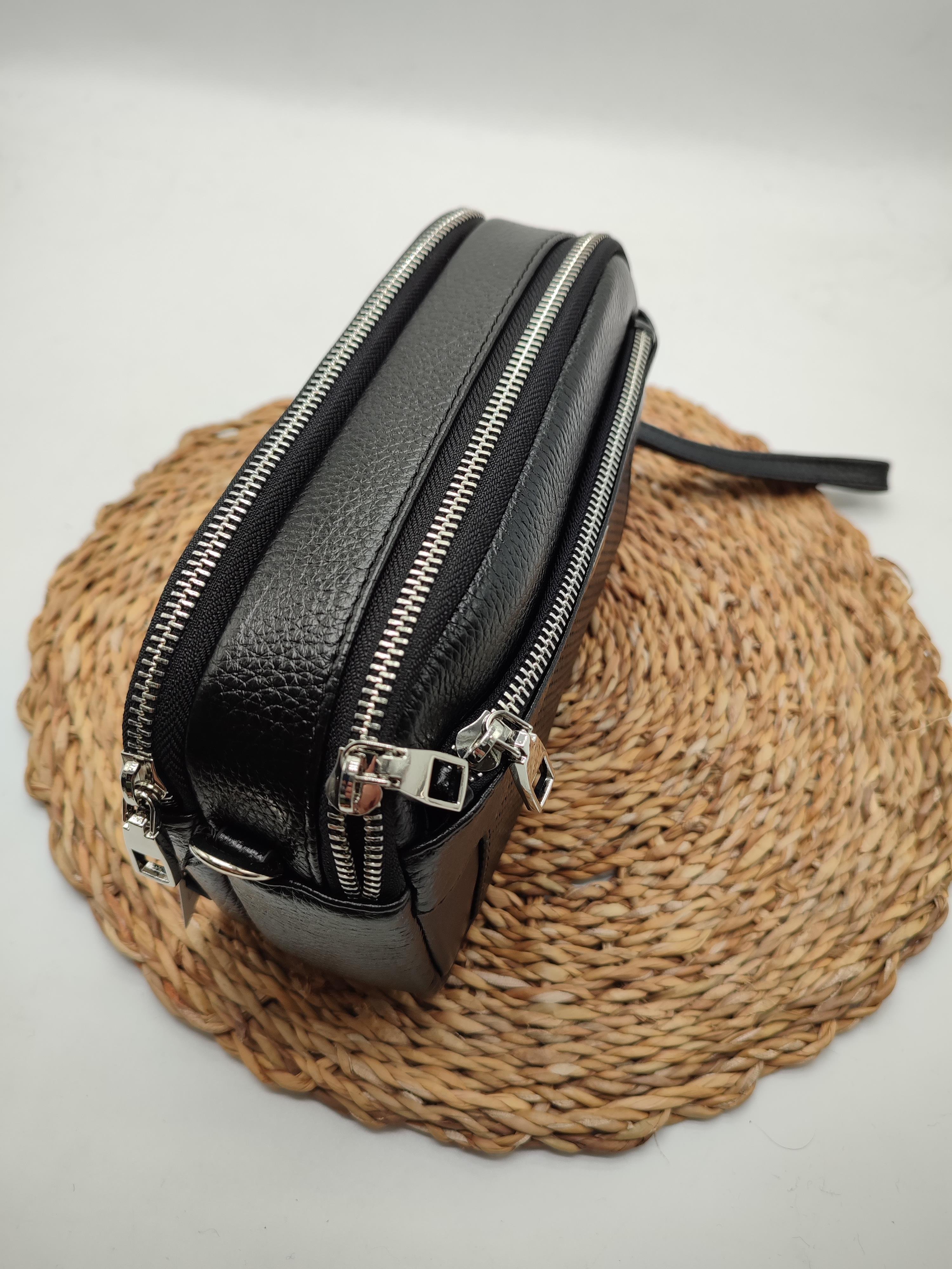 Deri El ve Omuz Çantası Siyah Renk