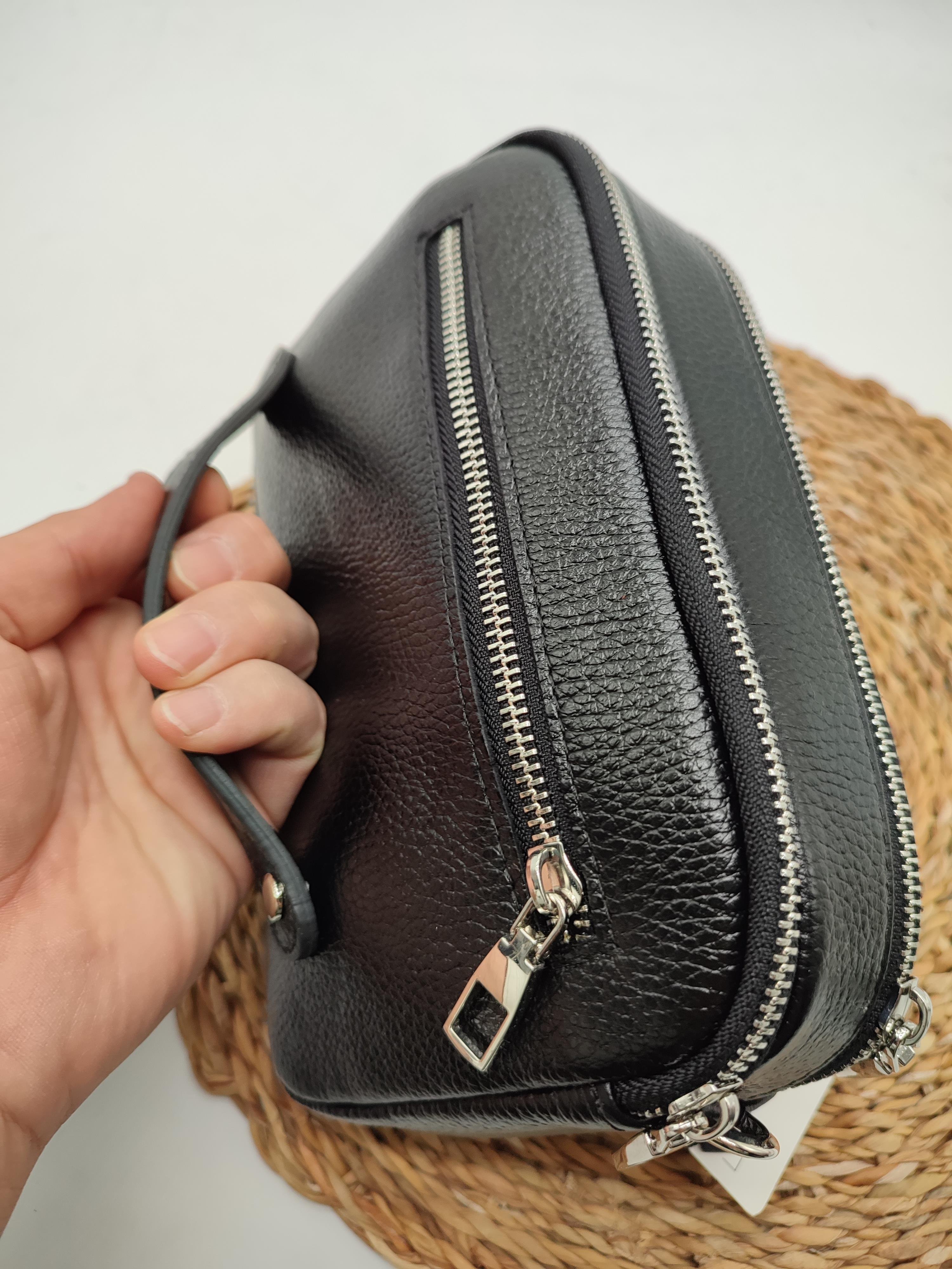 Deri El ve Omuz Çantası Siyah Renk