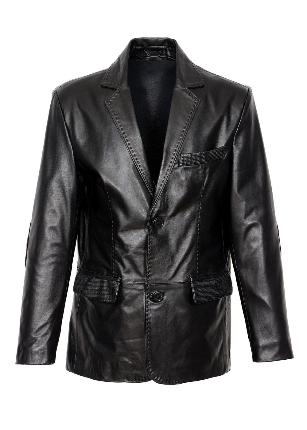 Desenli Düğmeli Model Deri Mont