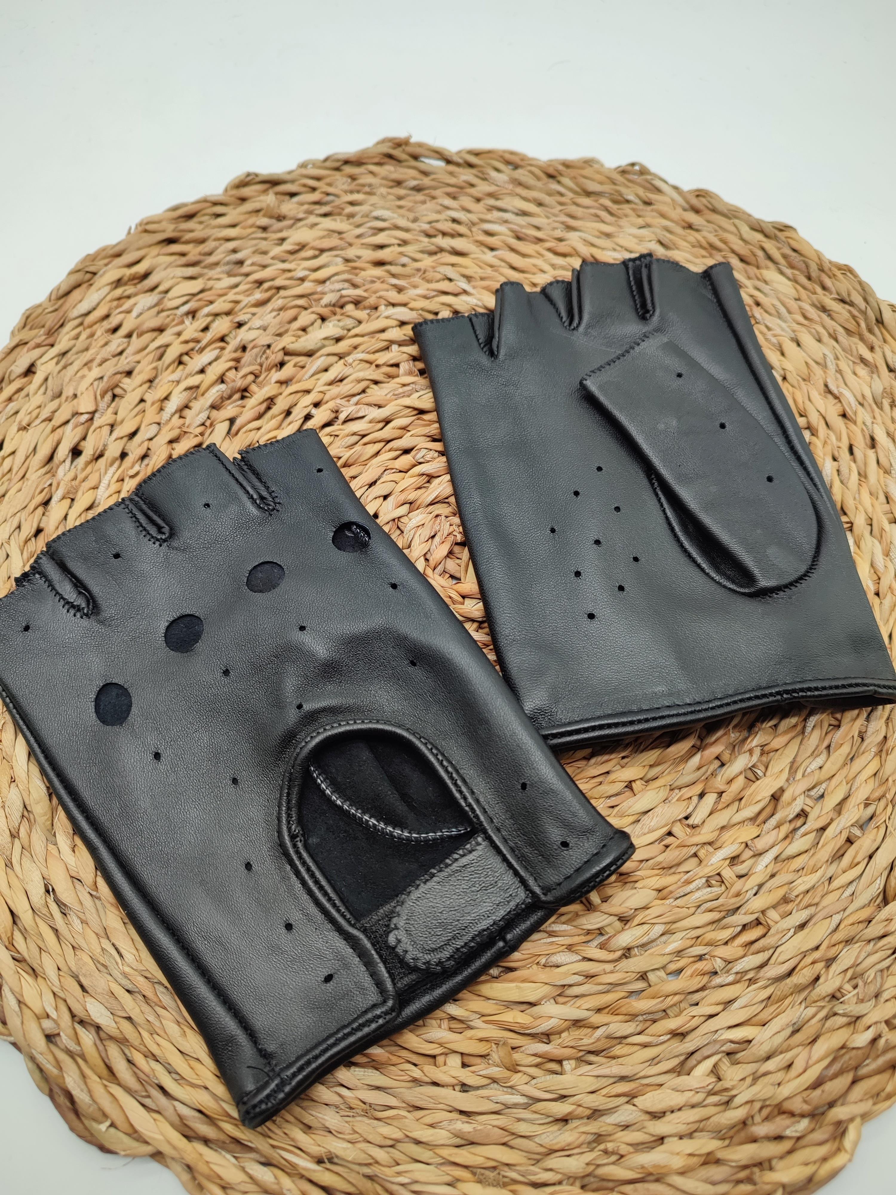 Erkek Deri Eldiven Kesik Parmak